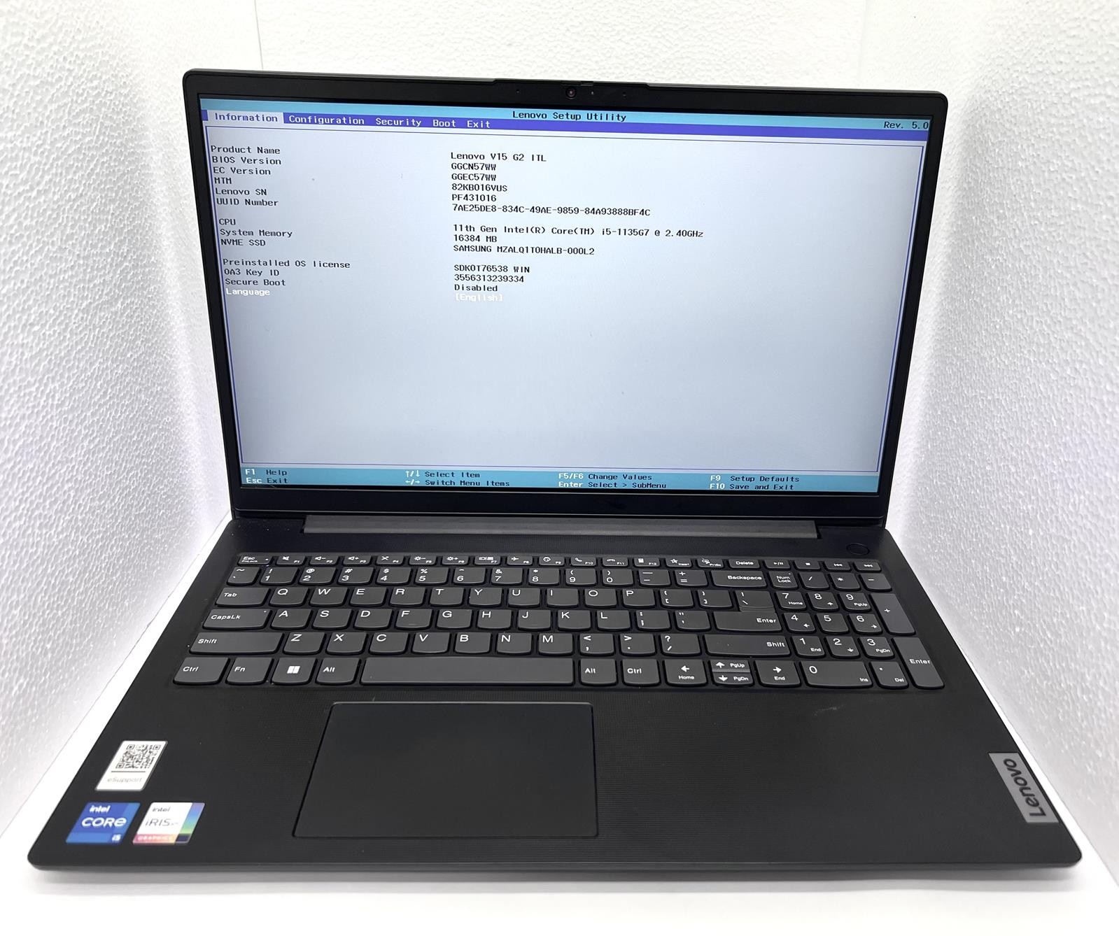 Lenovo V15 G2 ITL, Intel Core i5-1135G7 CPU @ 2.40GHz, 16GB RAM, 1TB NVMe 5731