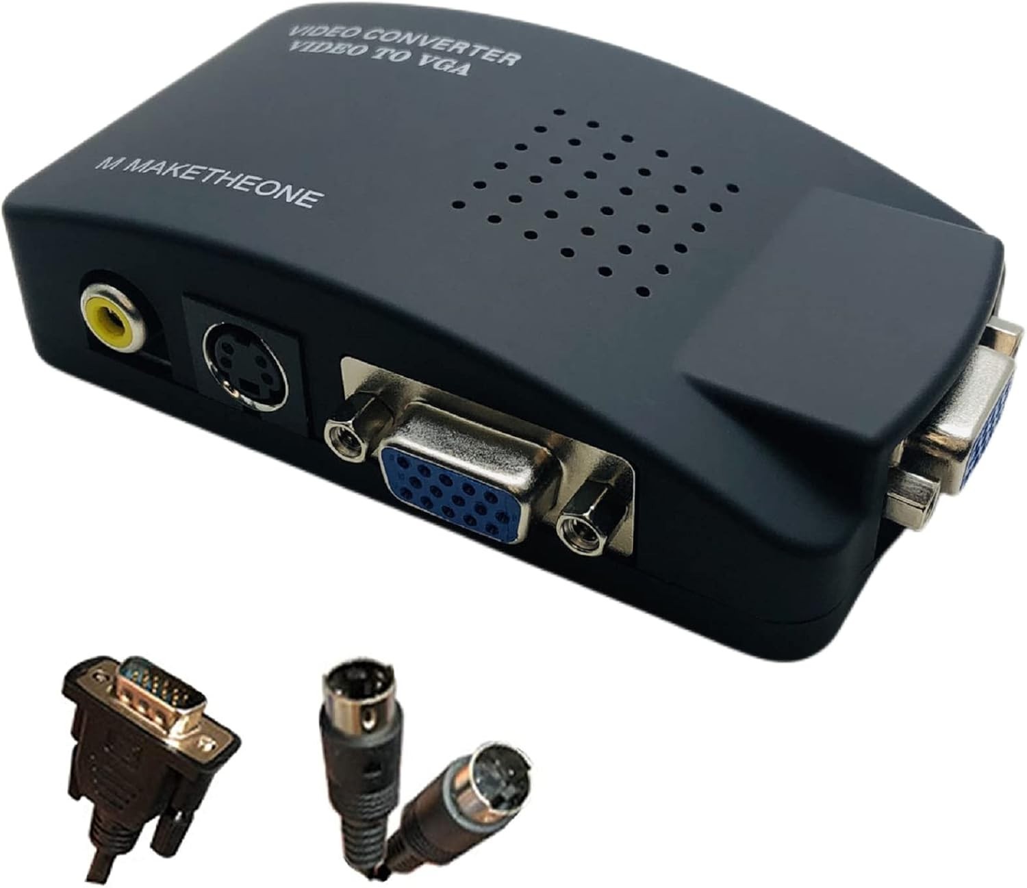 RCA to VGA Adapter, Composite AV S-Video RCA Input to VGA Female Output Converte