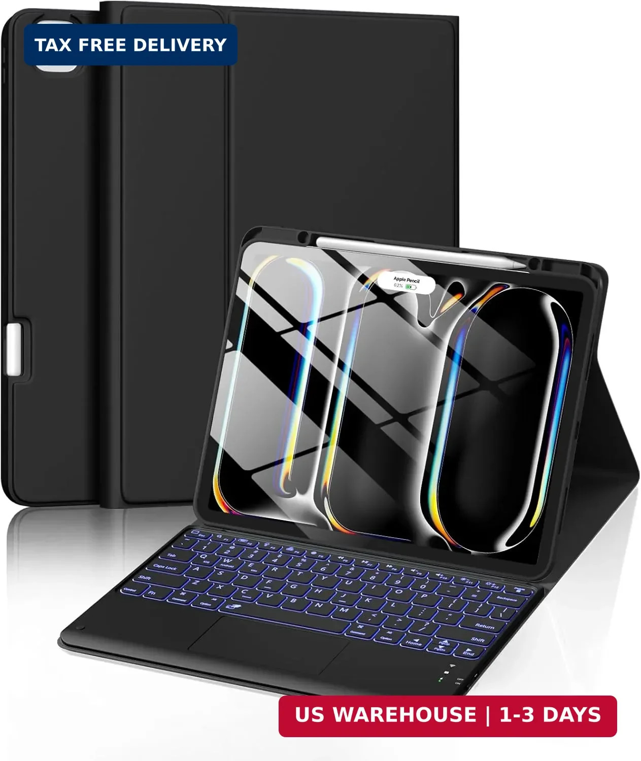 Harvopu for iPad Pro 13 Inch Case with Keyboard (M5/M4) 2025/2024, Black