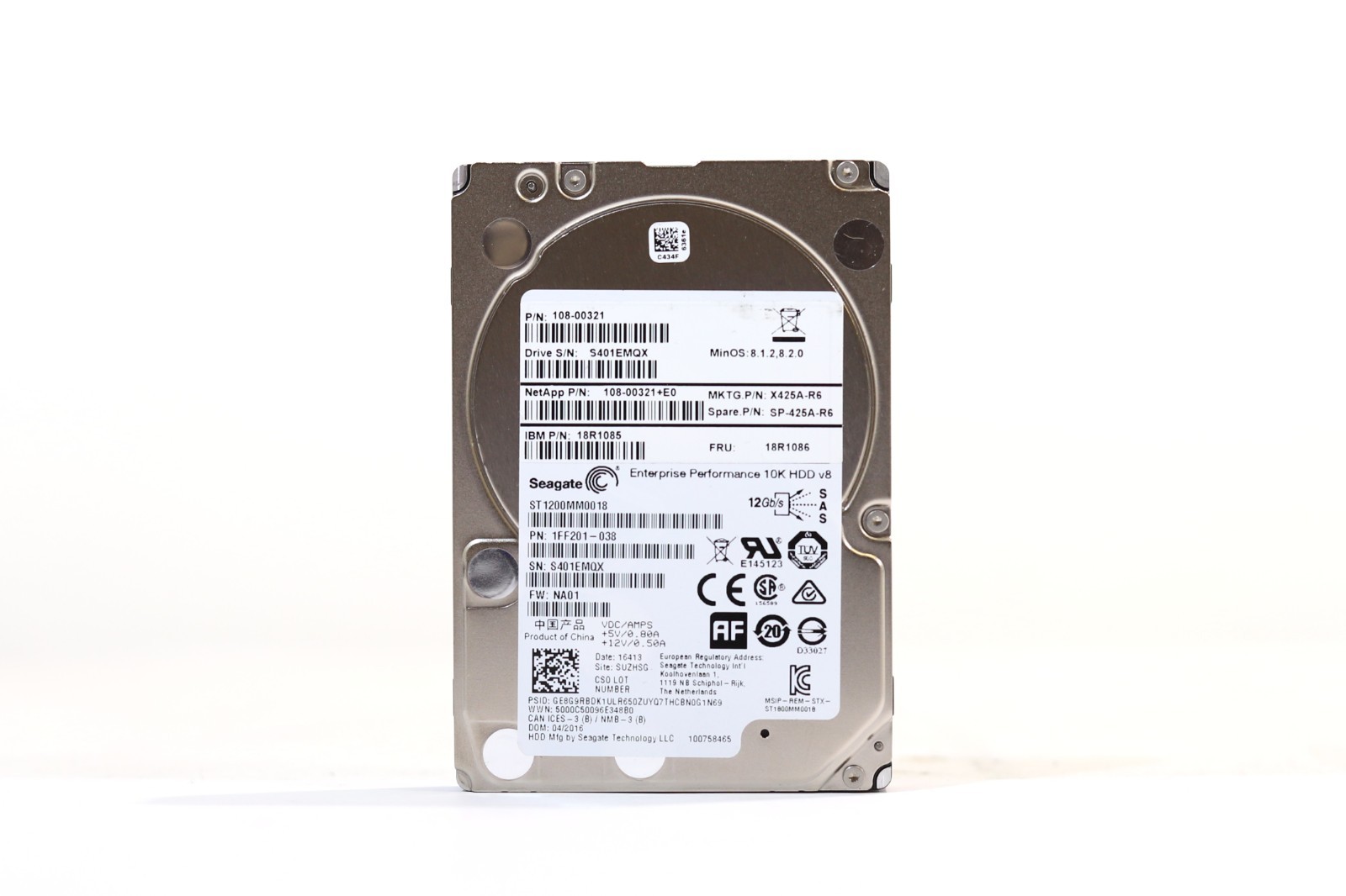 Seagate ST1200MM0018 1.2TB 2.5" 12Gb/s 10K RPM SAS Drive P/N: 1FF201-038 Tested