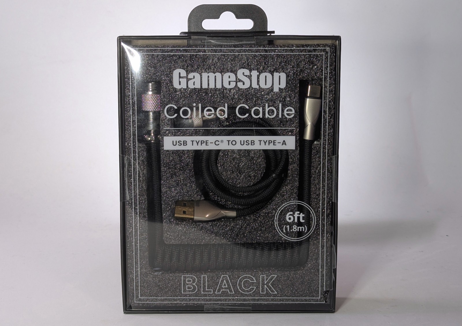 GameStop Coiled USB-C To USB-A Mechanical Keyboard Cable • BLACK • Aviaton, 6Ft.