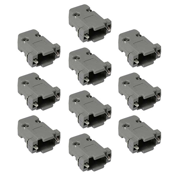10x DB9 D-SUB 9-Pin RS232 Plastic Hood Housing Serial Port Solder Cup Connector