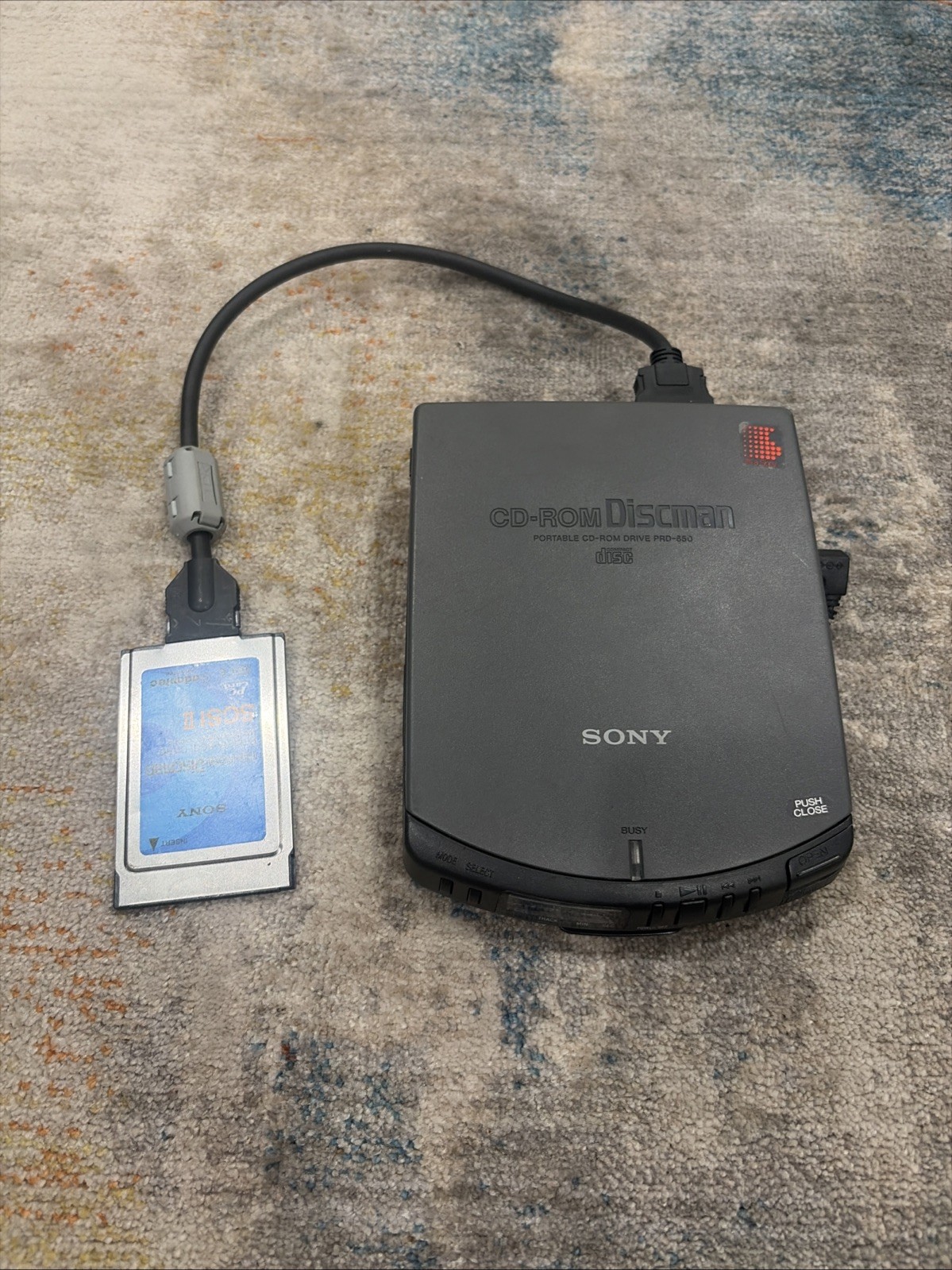Sony Discman Portable External CD-ROM Drive PRD-650 w/ Battery Case Parts