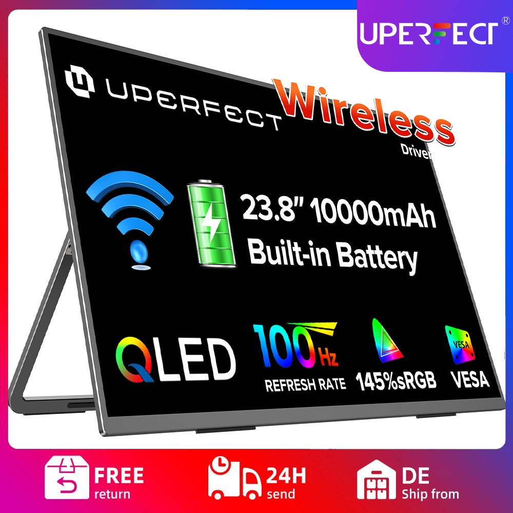 UPERFECT 23.8" Wireless Portable Monitor Battery Extender For Desktop Mac Pro AA