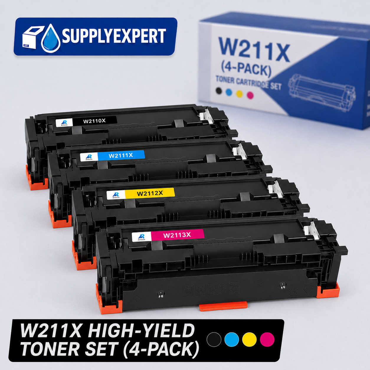 4PK Compatible 206X Toner Set No Chip for HP M255dw M283fdw M283cdw