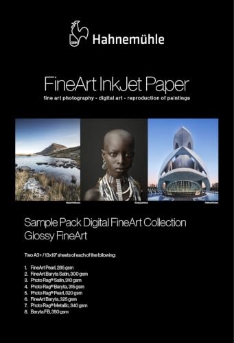 Hahnemuhle Glossy FineArt Inkjet Paper Sample Pack, DIN A3+, 14 Sheets - NEW