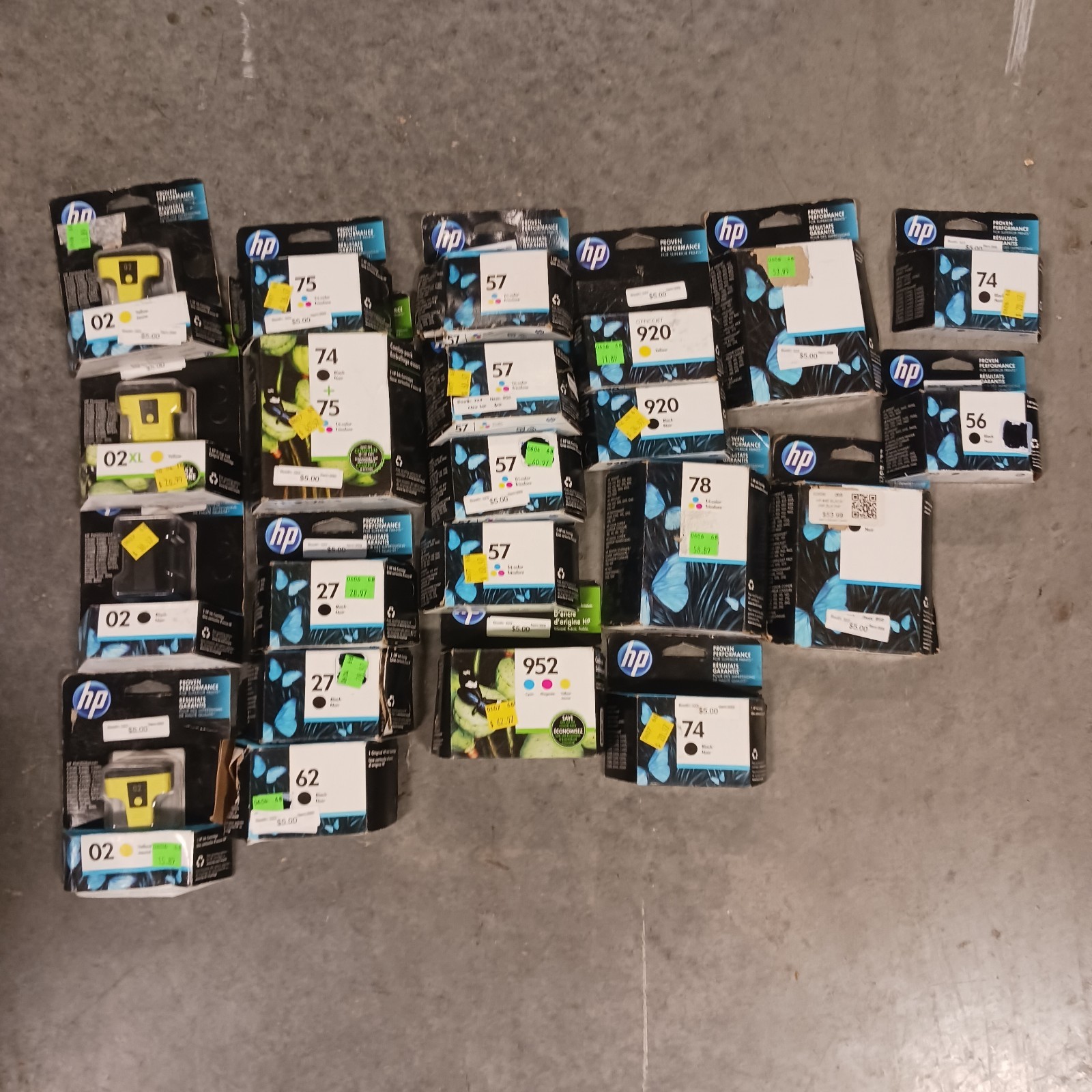 Mixed Lot Of 22 Genuine HP Ink Cartrtidges