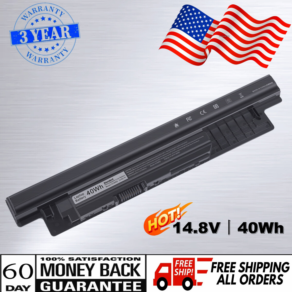MR90Y XCMRD Battery For Dell Inspiron 3421 5421 15-3521 5521 3721 0MF69 14.8V