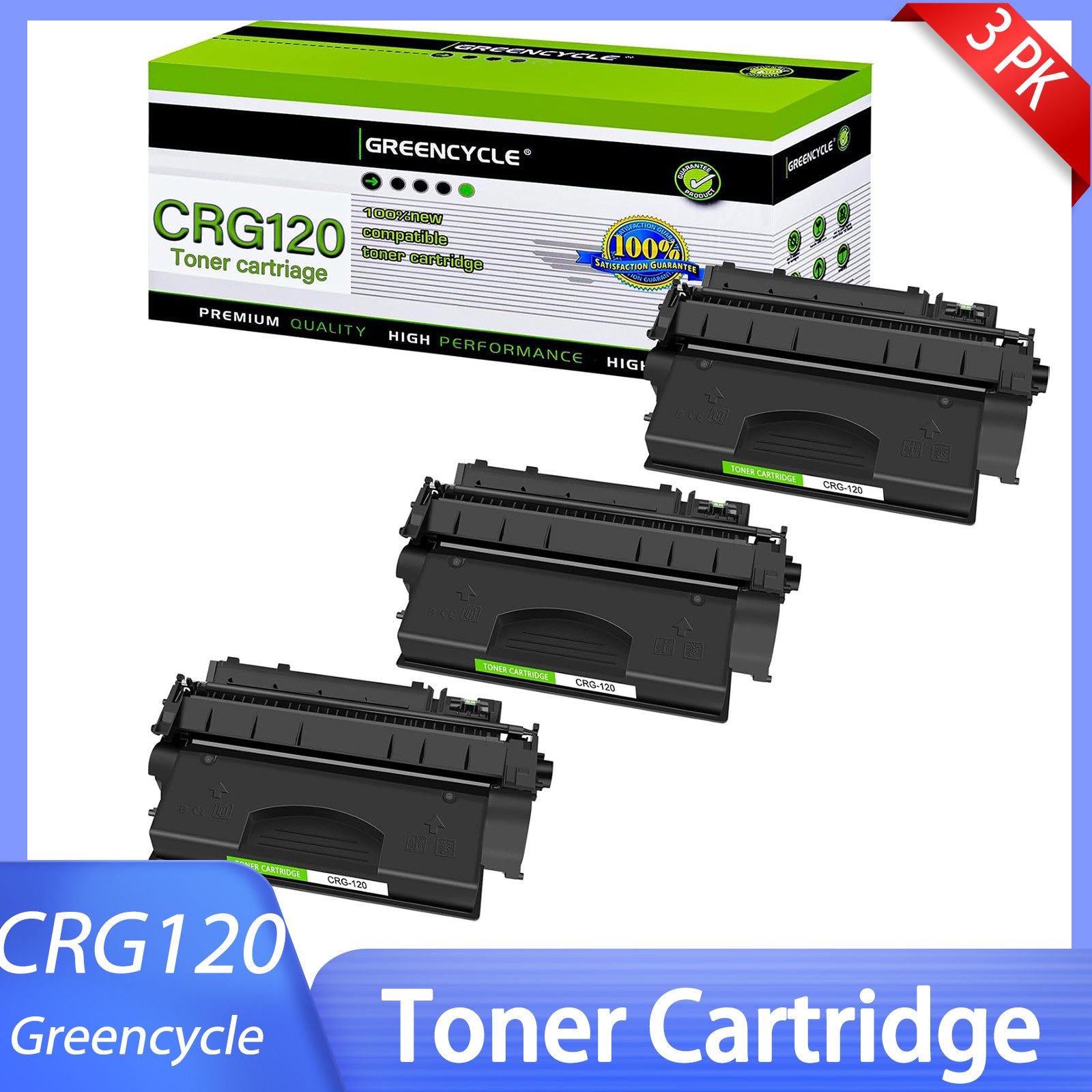 3PK CRG-120 C120 2617B001AA Toner Cartridge fit for Canon ImageClass D1320 D1350