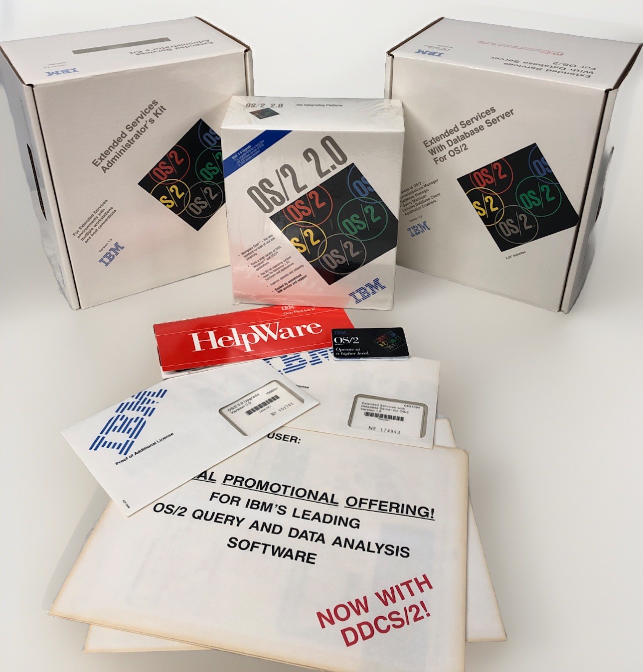 IBM OS/2 2.0 sealed with Extended Services Administrator's Kit 04G1091, 04G1050