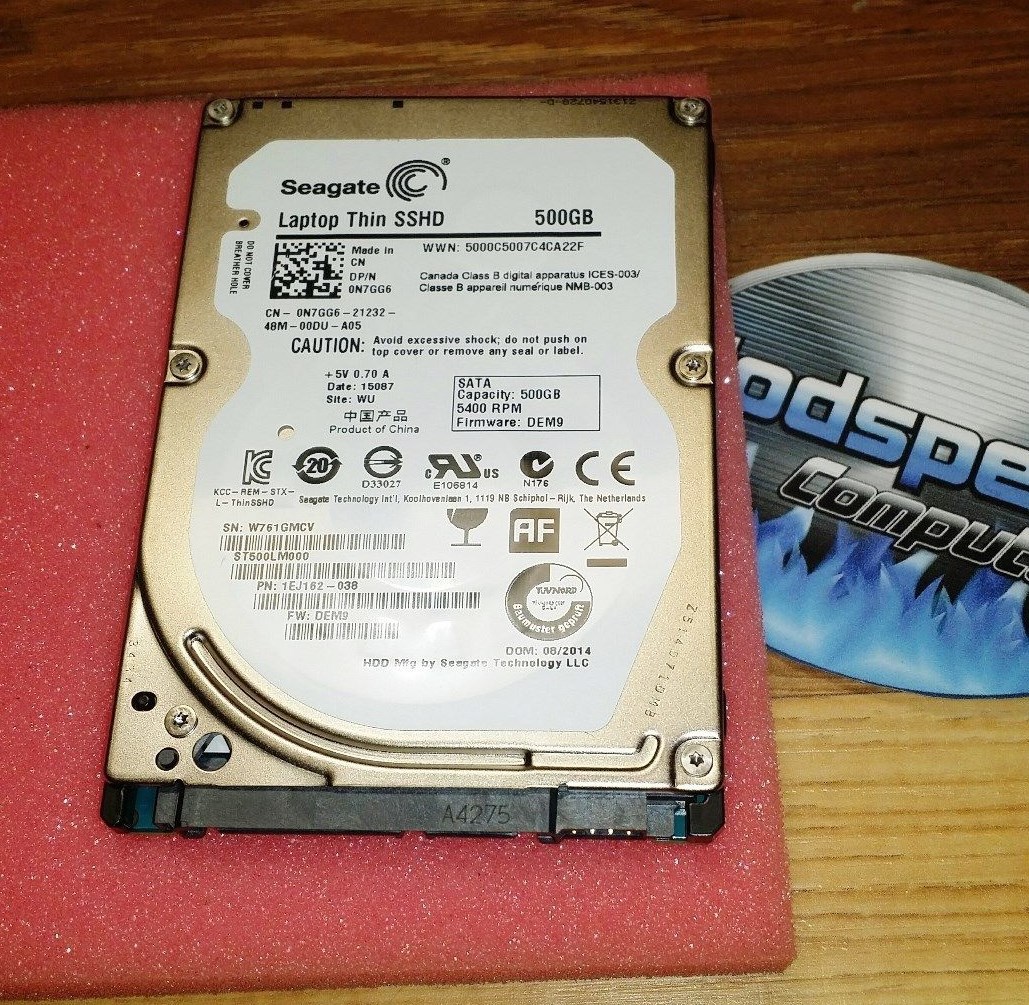 HP Compaq nc8430 - 500GB Solid State Hybrid Drive SSHD Windows 7 Professional 64