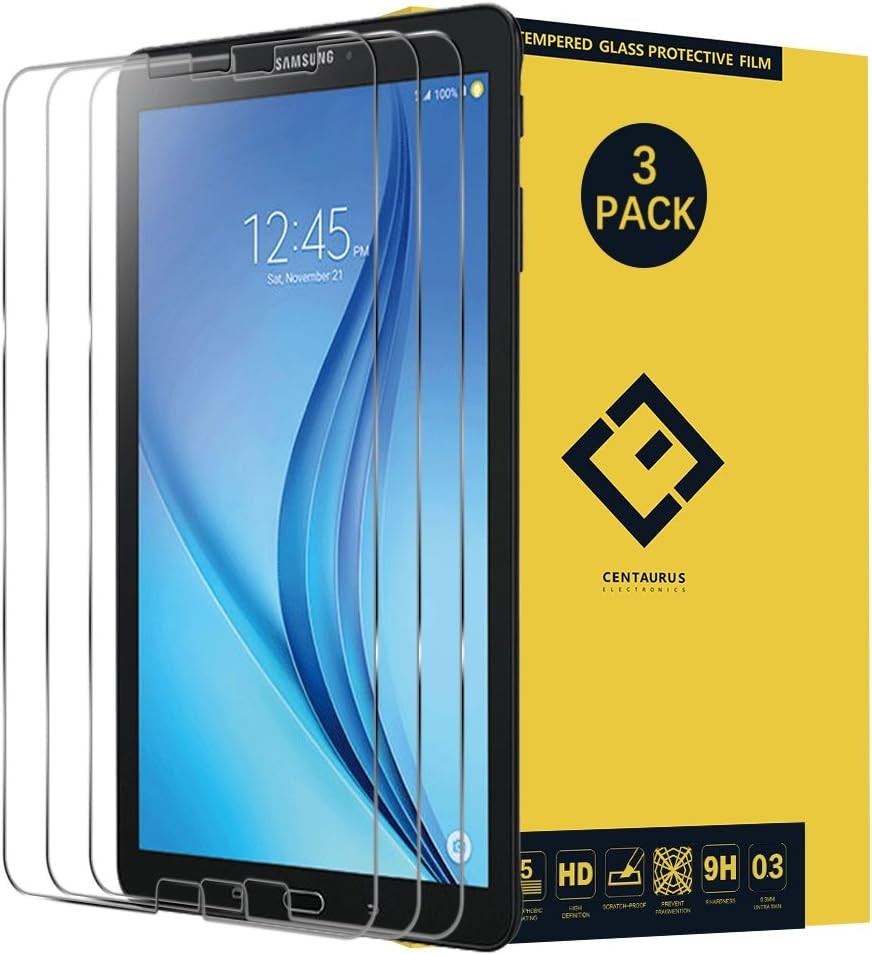 3 Pack Ultra-Thin Clear 9H Tempered Glass Screen Protector for Galaxy Tab E 8