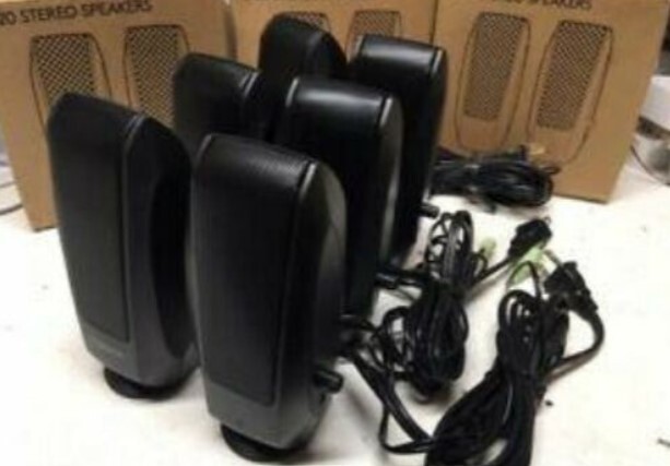 (LOT of 3) Logitech S-120 2-Piece 2-Channel Multimedia Speaker w/Microphone Jack