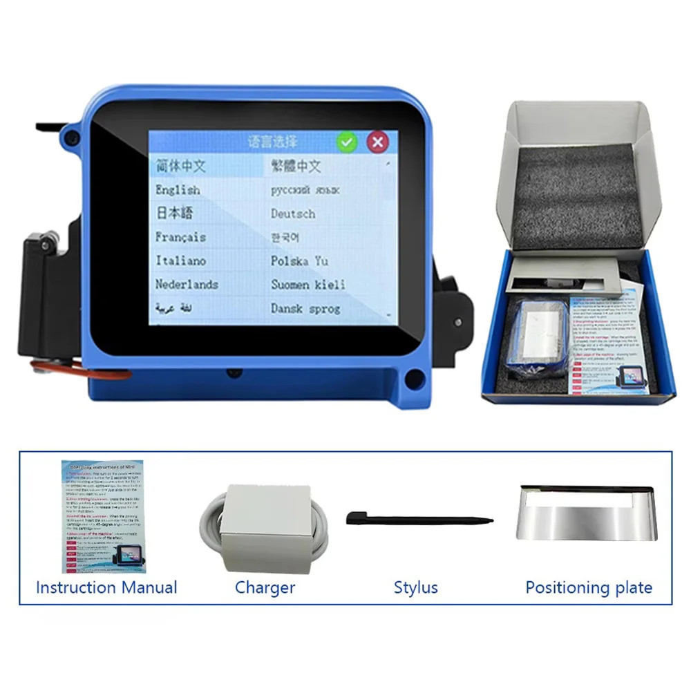 Mini Handheld Inkjet Printer Date Code QR Barcode Batch Coder Portable