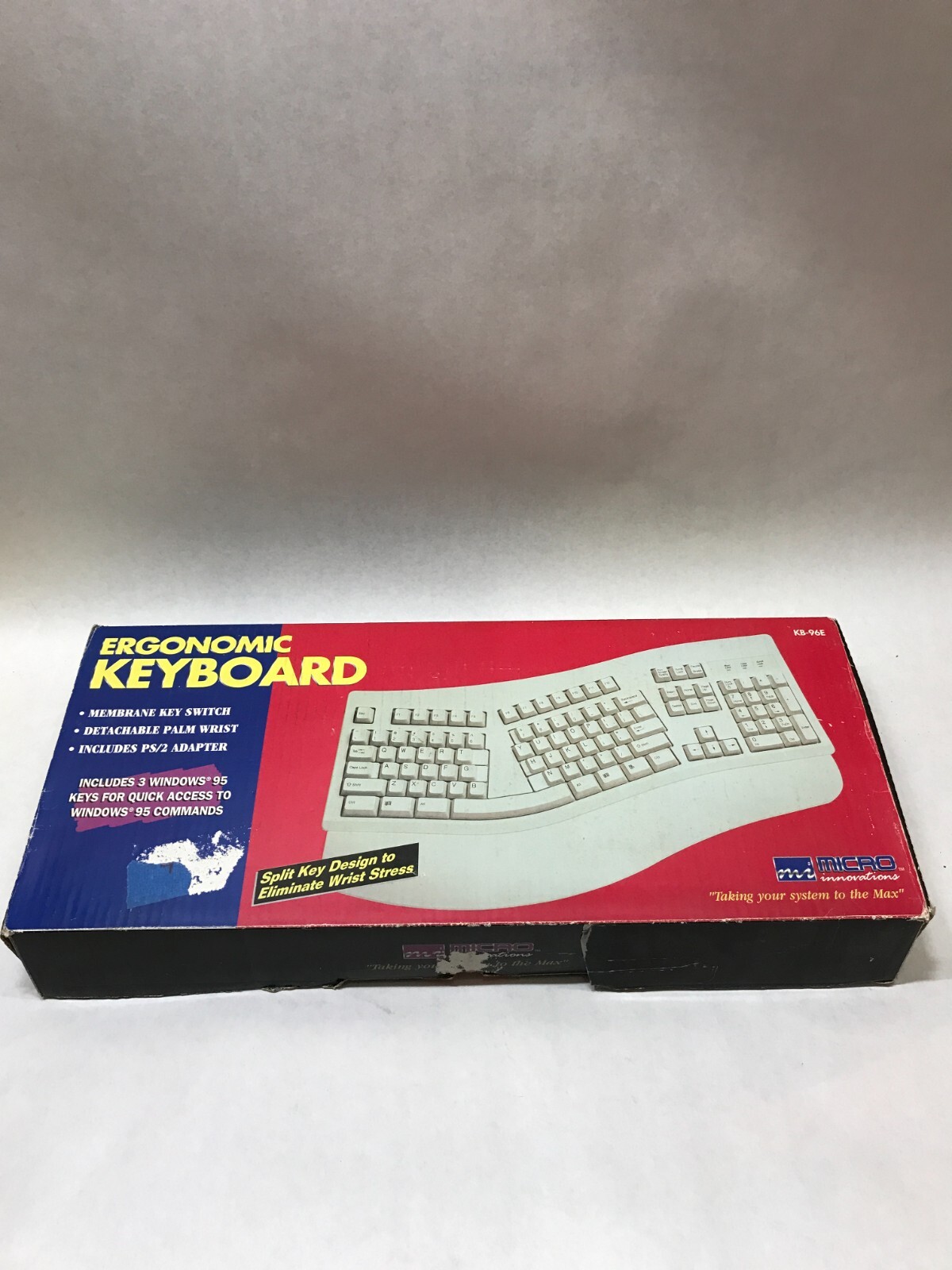 Micro Innovations AT Keyboard KB-7903 Ergonomic 5pin DIN Connector UNTESTED - DW