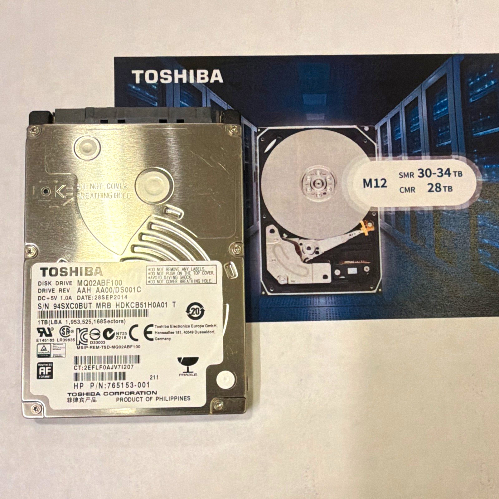 Toshiba MQ Series MQ02ABF100 1TB 2.5" SATA 5400RPM 8MB Advanced Format