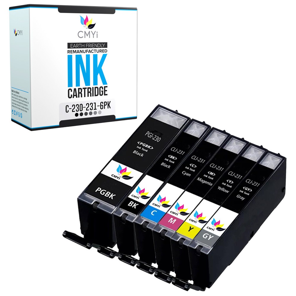 CMYi 6-Pack Compatible PGI-230 CLI-231 Ink Cartridges for Canon PIXMA TS8820