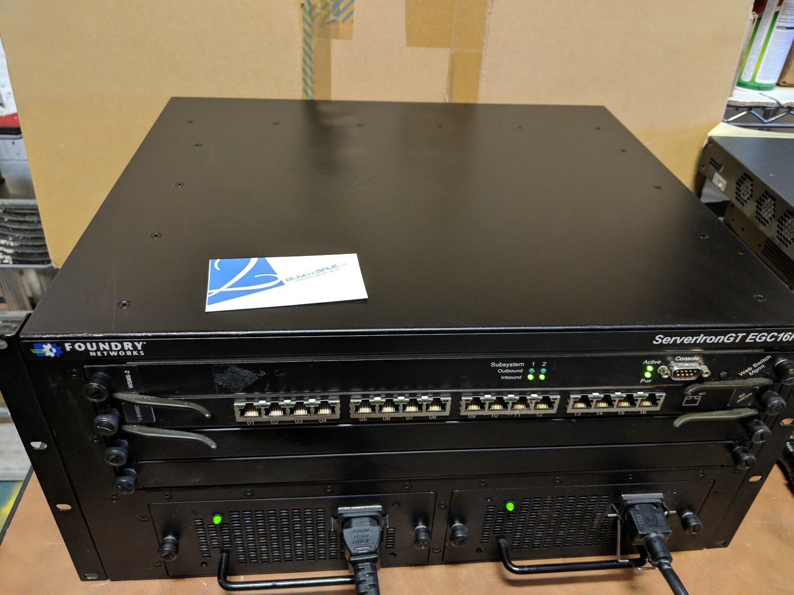 FOUNDRY NETWORKS SI-GT-EGC16P  B4000 w/ WSM6-2 + J-B16GC + Dual RPS3 AC 