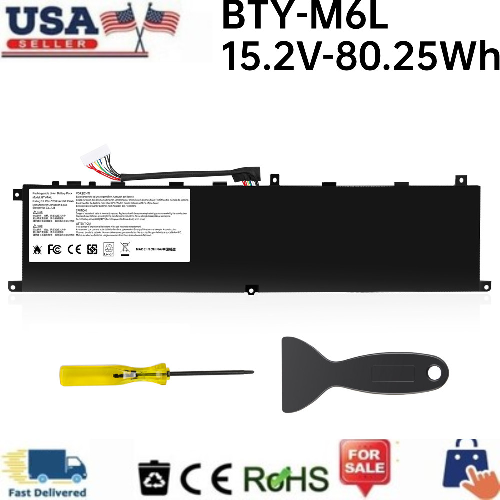 Battery for MSI WS65 8SK 9TM 9TK 9TL 9TJ WS75 10TM 10TL BTY-M6L 4ICP/8/35/142