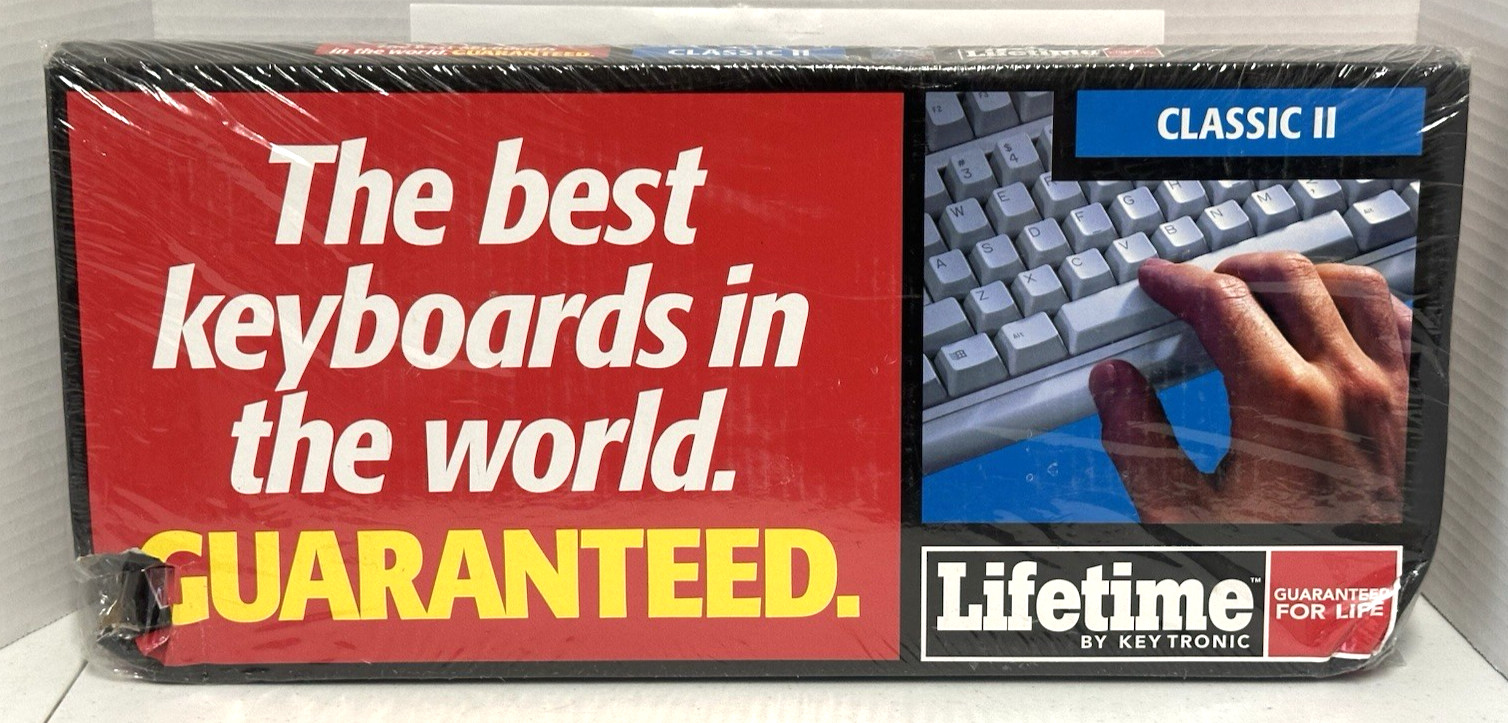 NEW SEALED KeyTronic Lifetime Series Keyboard LT Classic II PS/2 BLACK VTG