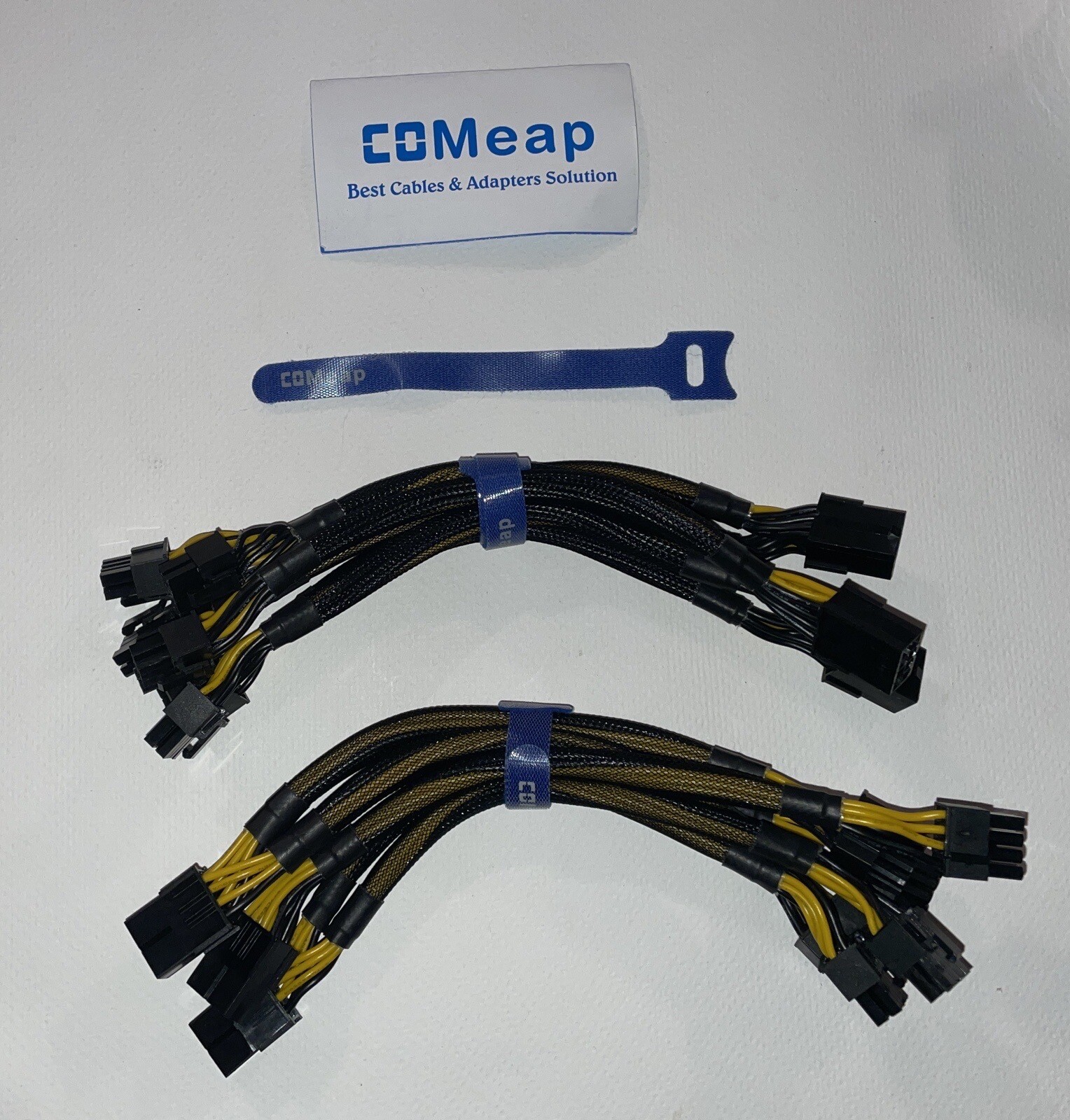 COMeap 6 Pack PCIE 8 Pin Female to Dual 8 Pin Male Sleeved Splitter GPU Power pc