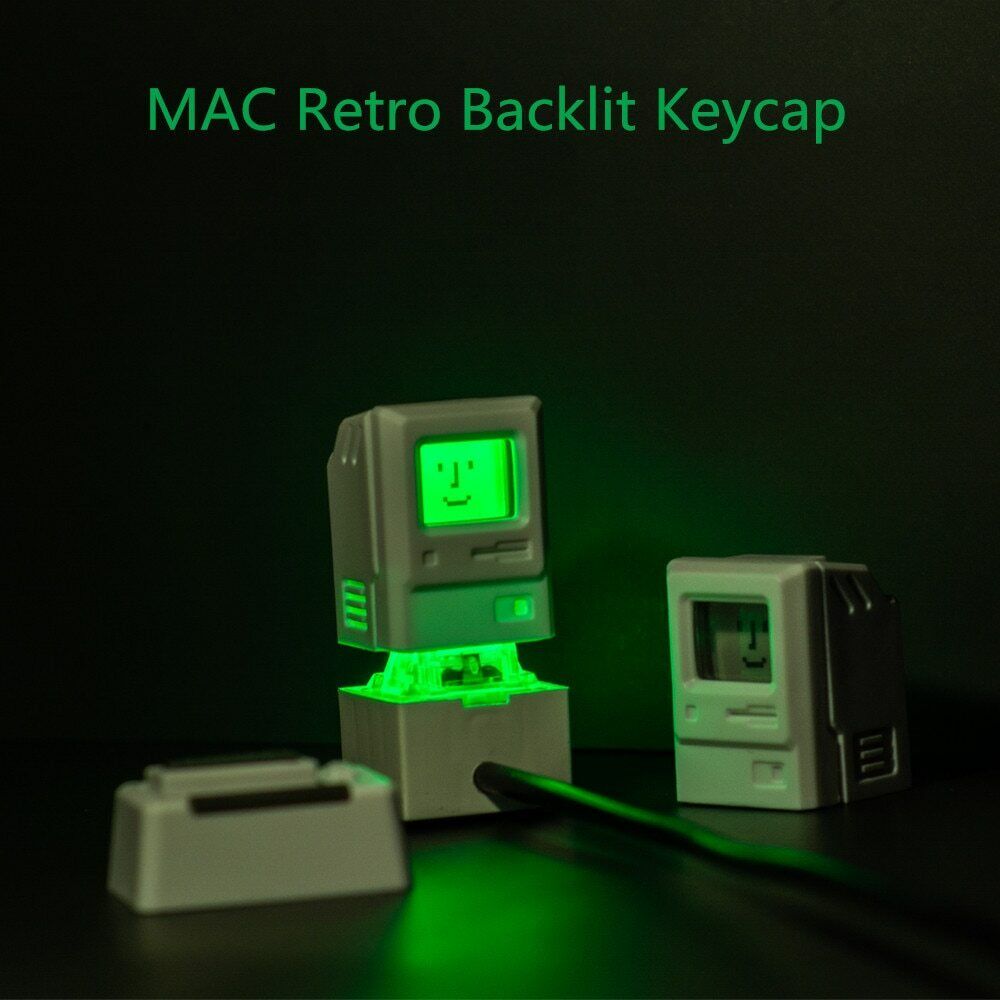 2pcs Retro 80'S Computer Style Custom Backlit Keycap Vintage Computer & Printer