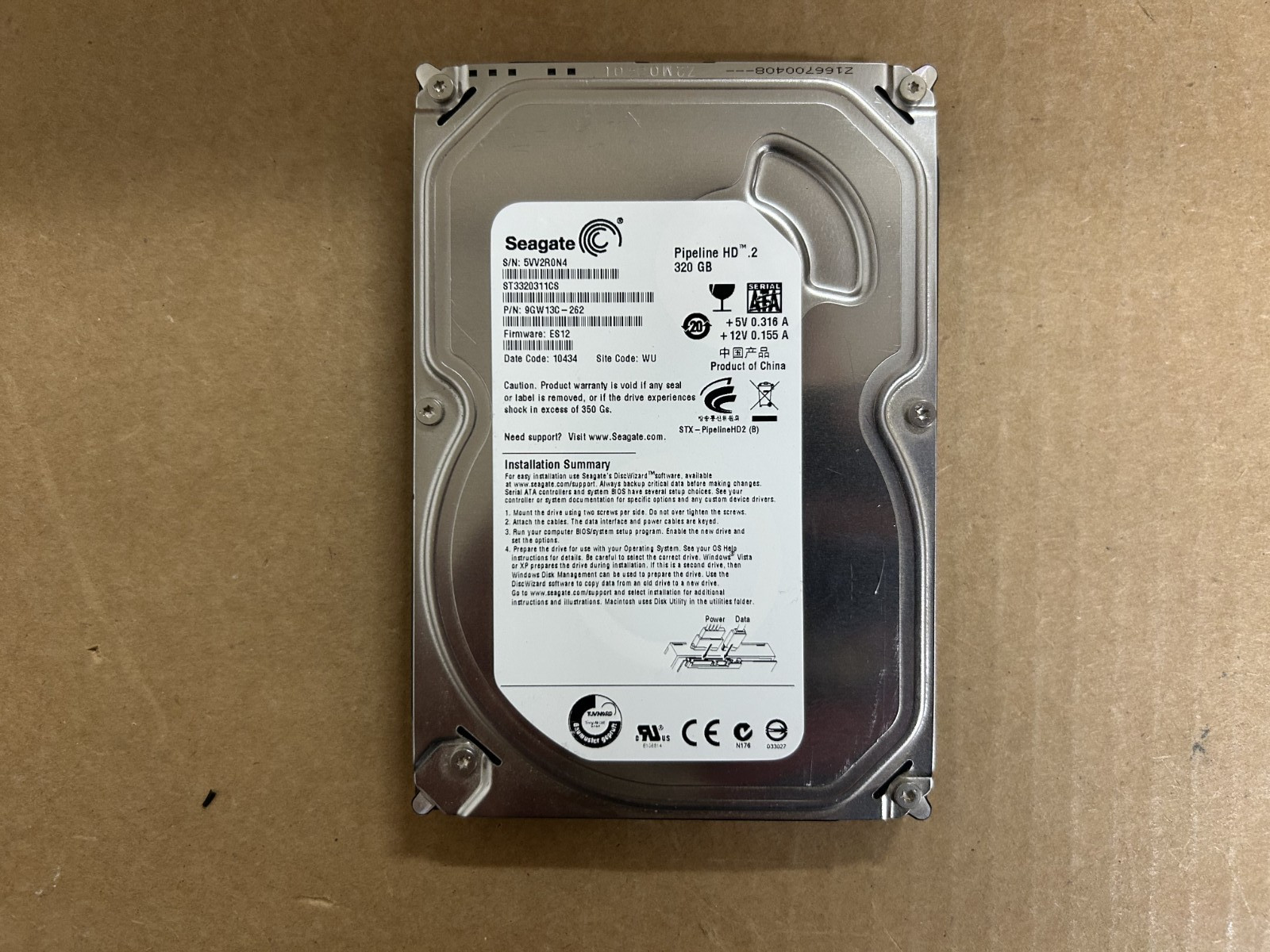 Seagate Pipeline HD .2 320GB 3.5" SATA Hard Drive ST3320311CS