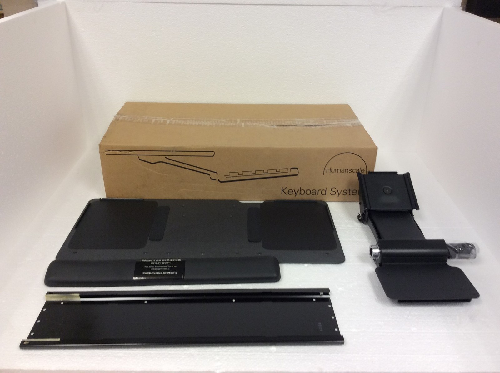 NEW Humanscale HSKBS0514 Black Keyboard Tray Adjustable Mount, 25" x10", QTY