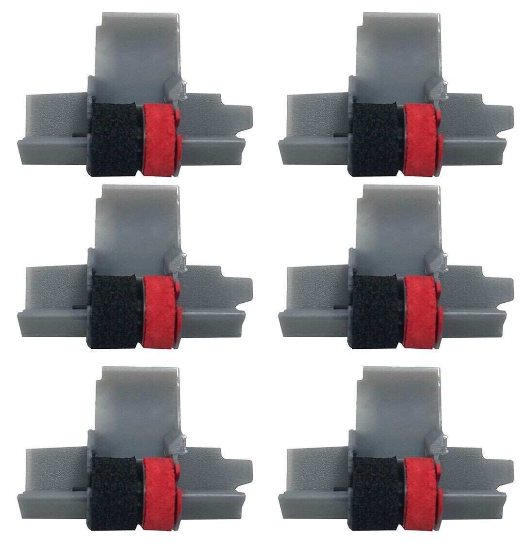 6 Pack IR-40T Black and Red Calculator Ink Rollers CP13 NR42 IR40T Sharp Casio