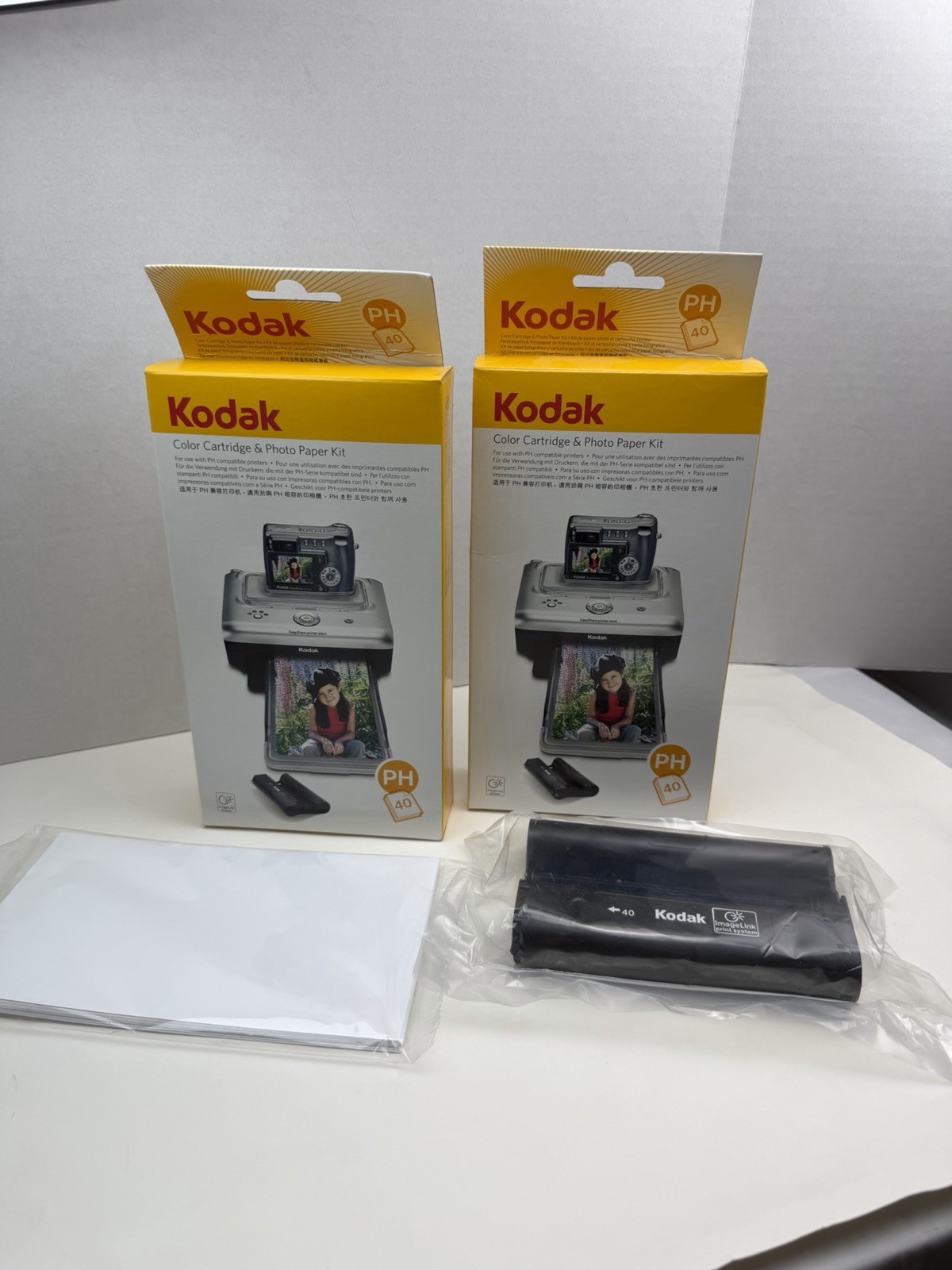 LOT Of 3 Kodak EasyShare PH-40 Color Cartridge/ Photo Paper Kit 40 4x6 in Photos