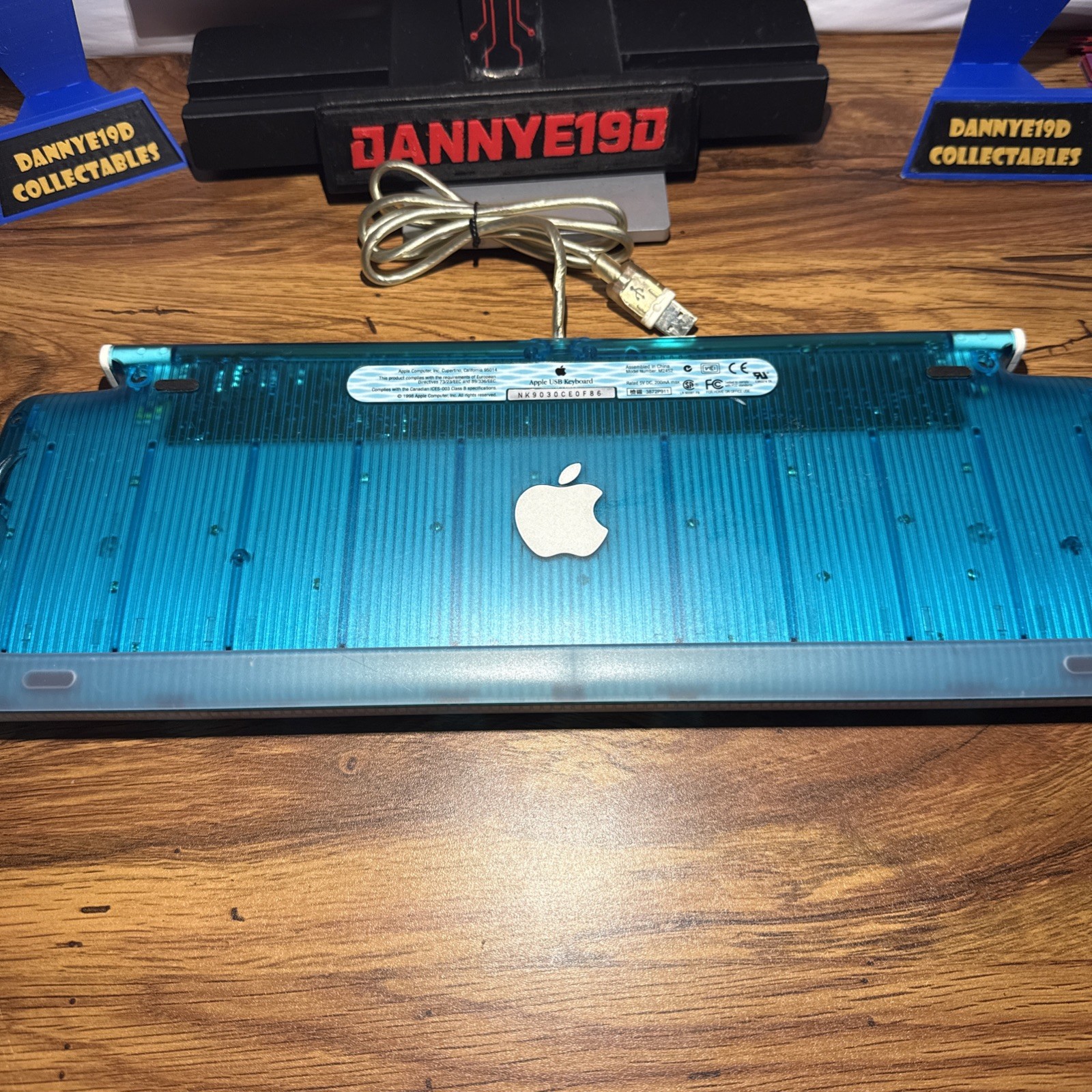 RARE Vintage Apple USB Keyboard M2452 (1998) Bondi Blue iMac Works Perfect