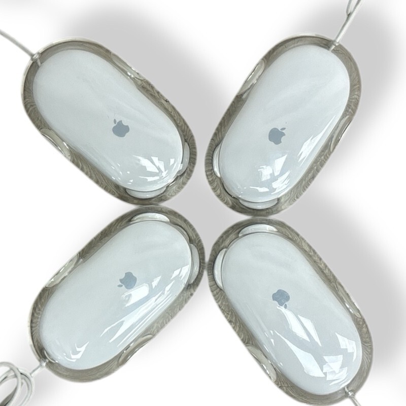 4x Vintage Apple M5769 EMC  Wired Optical Mouse (Lot)
