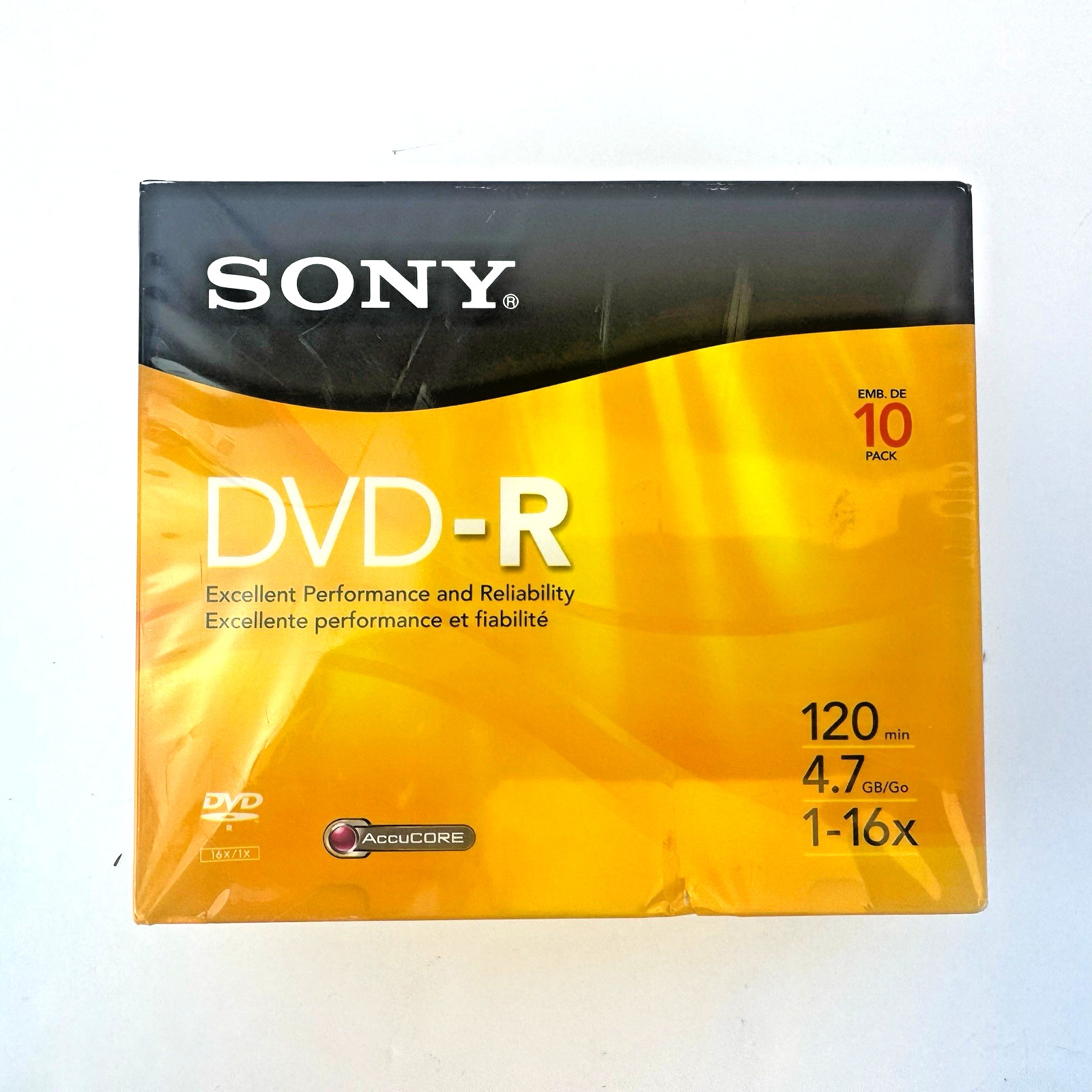 Sony DVD-R 10 Pack Recordable Blank Discs 4.7 GB 120 Min 1-16x NEW