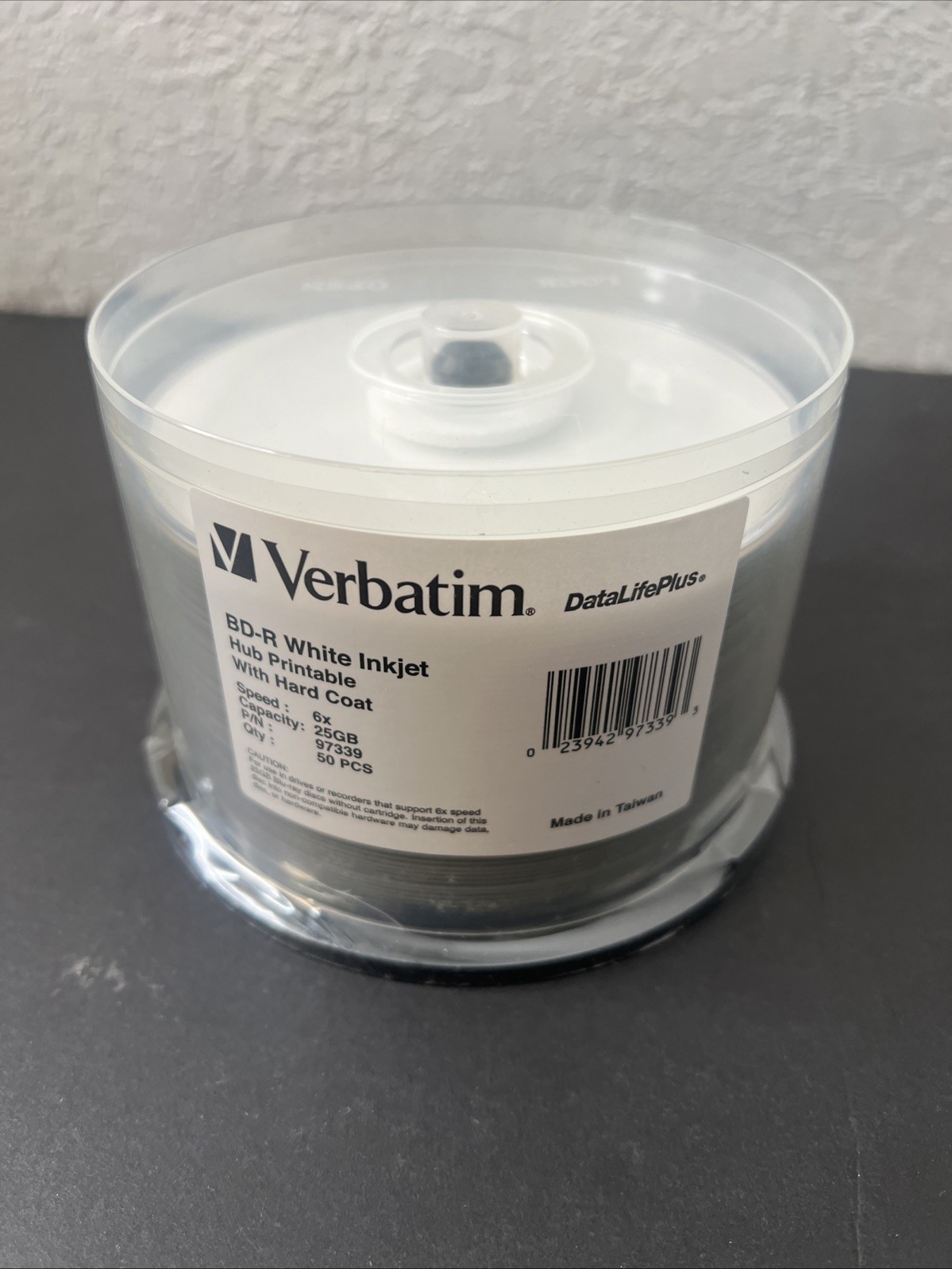 50 VERBATIM Blu-Ray 6x BD-R 25GB DataLifePlus White Inkjet Hub Printable 97339