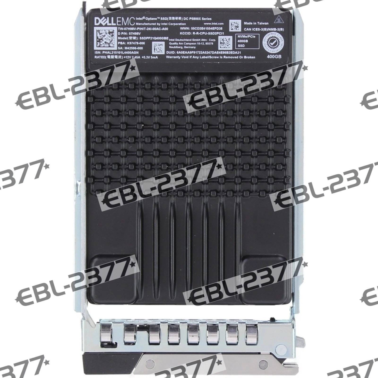 7H98V Intel OPTANE SSD DC P5800X 400GB U.2 NVMe PCIe 2.5 Dell SSDPF21Q400GBT