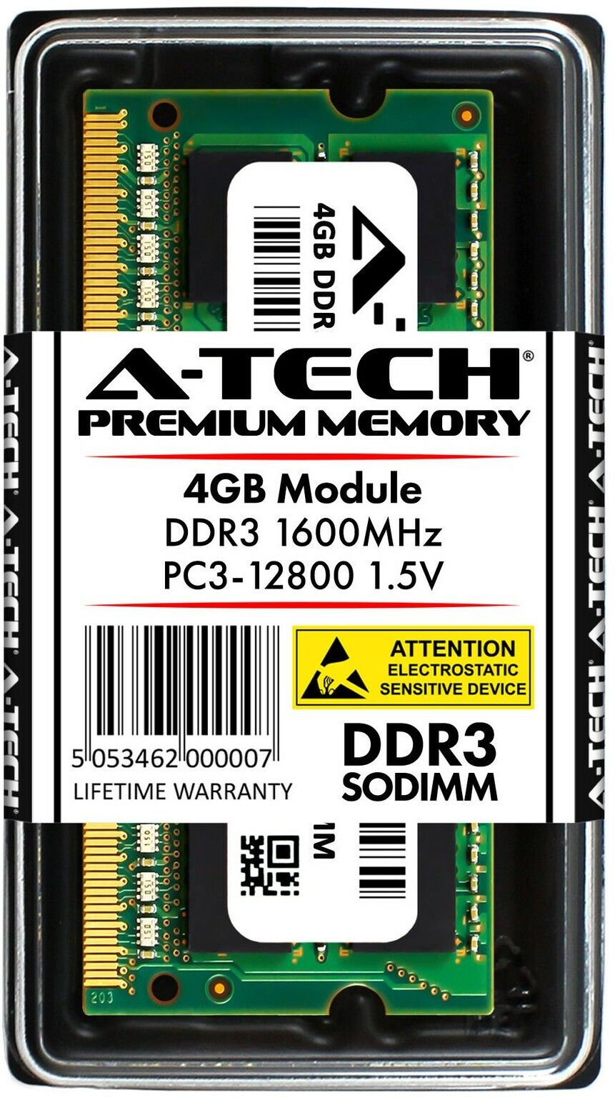 A-Tech 4GB PC3-12800 Laptop SODIMM DDR3 1600 MHz 204-Pin Notebook Memory RAM 4G