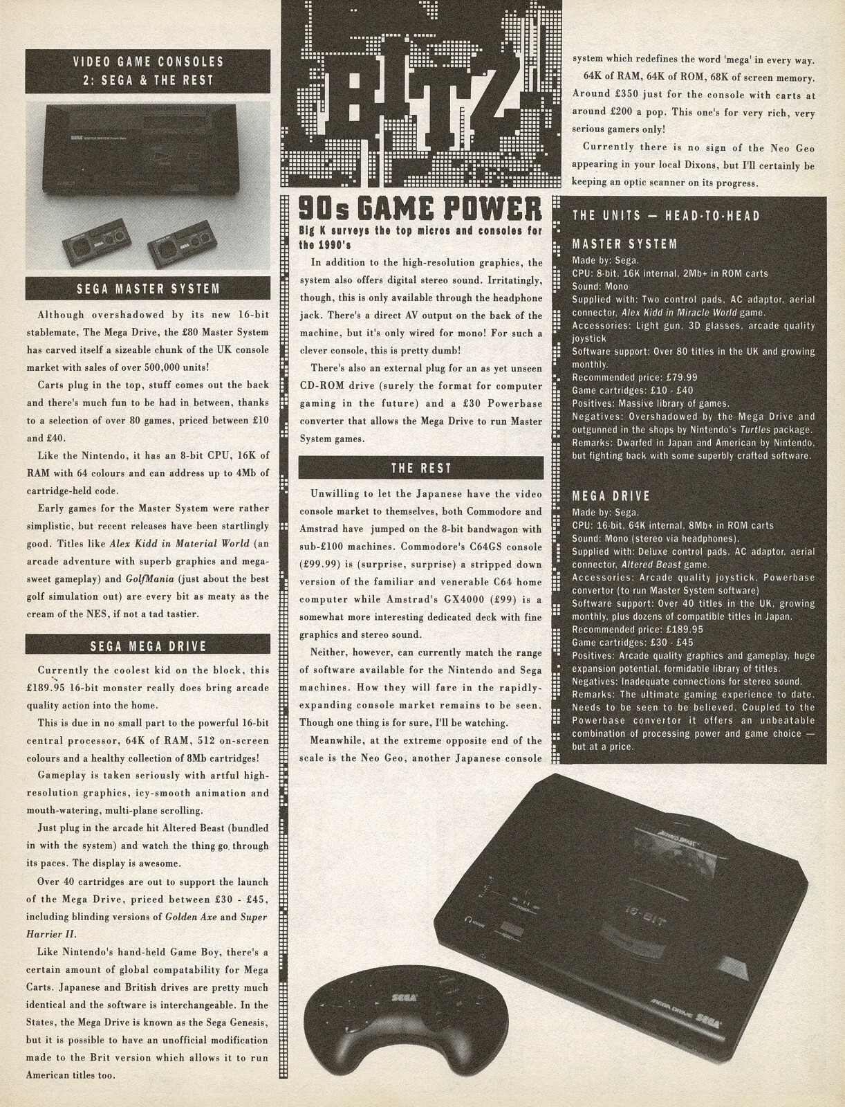 Vintage Sega Master System Mega Drive Gaming Console Photo Print Article
