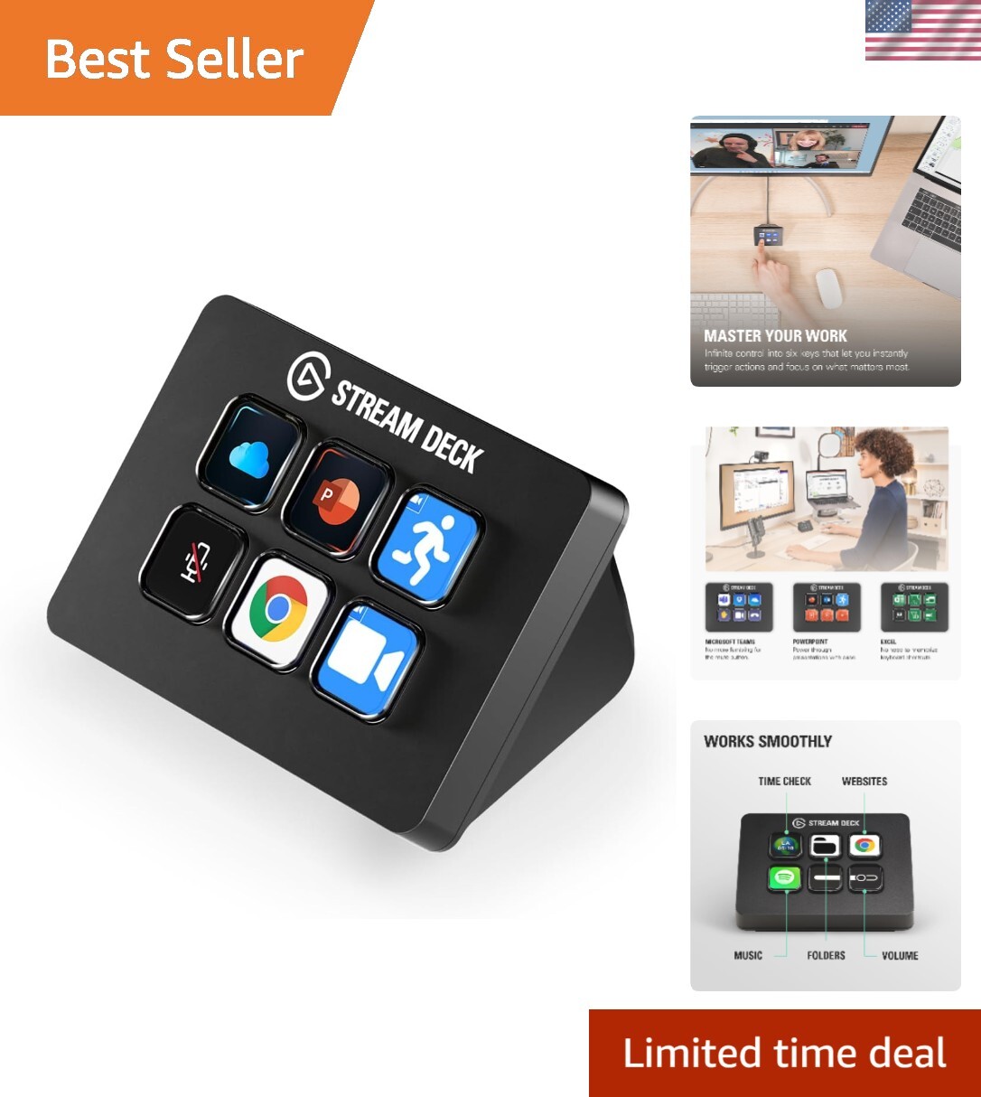 Productivity Tool: Customizable LCD Keys Stream Deck Mini for Professionals
