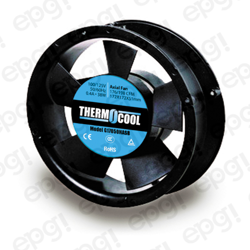 FAN AXIAL THERMOCOOL ROUND (172x172x51mm) 176/198 CFM BALL 110V 60Hz#G17050HASB