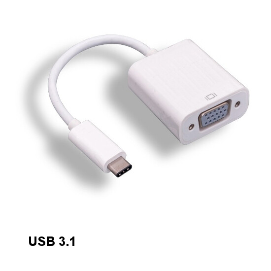 Kentek USB 3.1 C to VGA Adapter Converter 1920x1200 60Hz TV Laptop PC Monitor