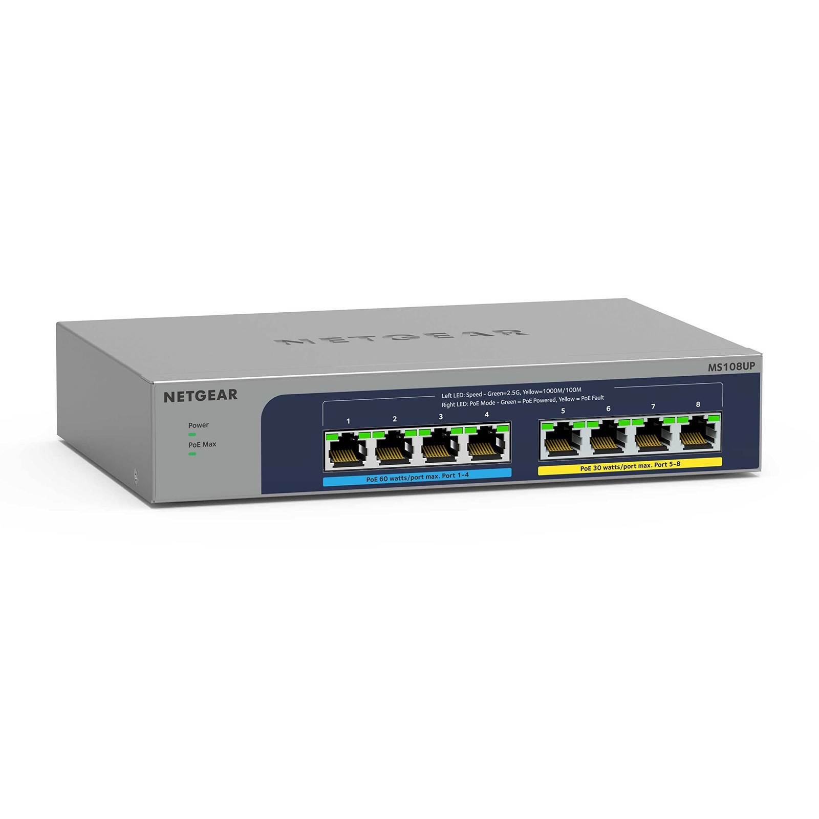 NETGEAR 8-Port PoE Multi-Gigabit Ethernet Unmanaged Network Switch MS108UP