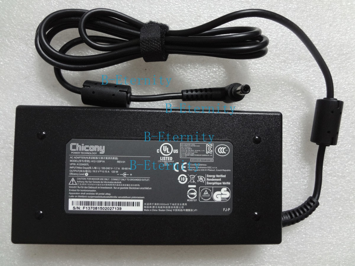New 100%Original OEM MSI 120W Slim AC Adapter for MSI GE72-A096 17.3" i7 GTX1050