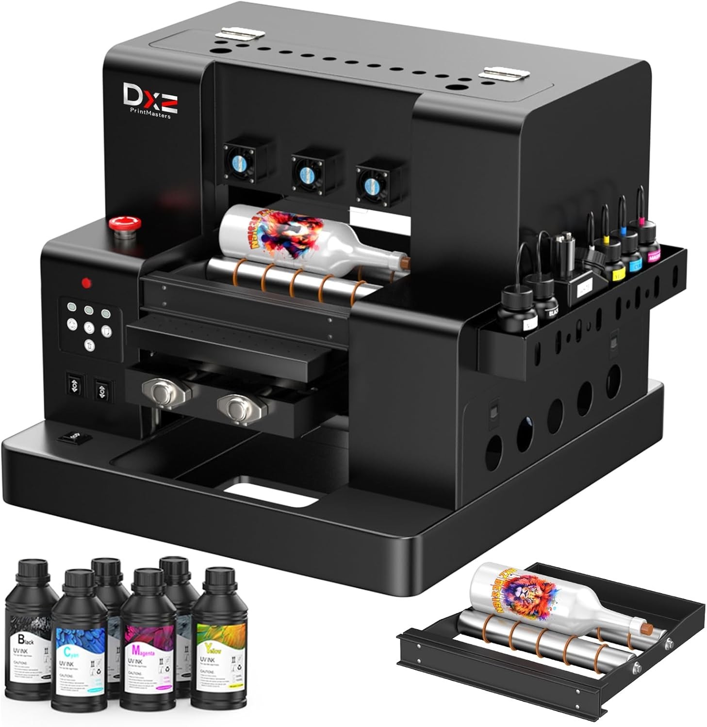 DXZ A4 UV Printer,L805 UV Flatbed Printer Vacuum Platform & White Ink System