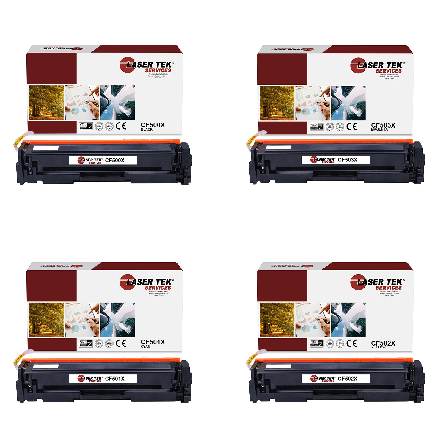 4Pk LTS 202X BCMY HY Compatible for HP LaserJet Pro MFP M280nw M254dw Toner