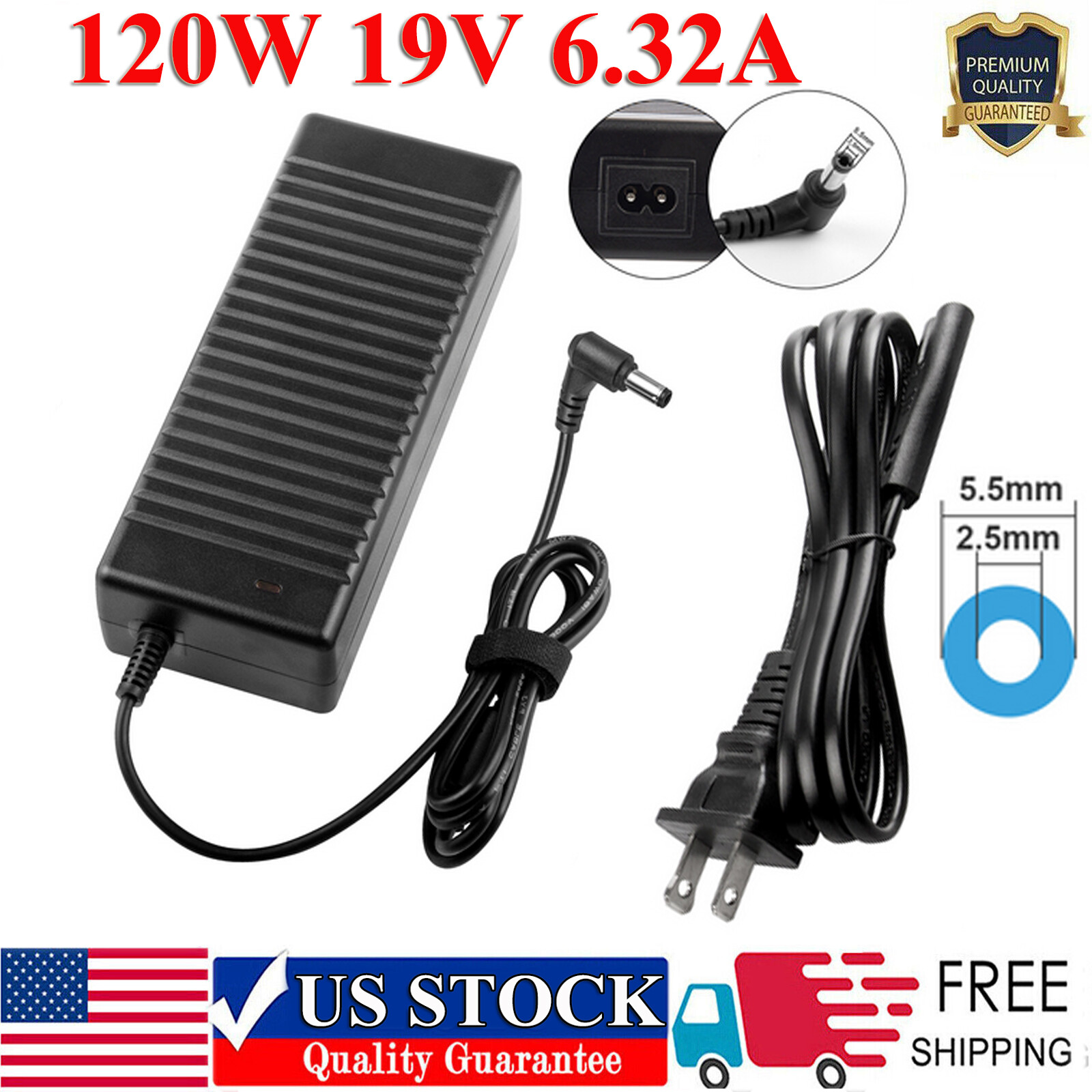  120W 19V 6.3A AC Power Supply Adapter Charger 5.5*2.5mm For ASUS ROG GL502VT F