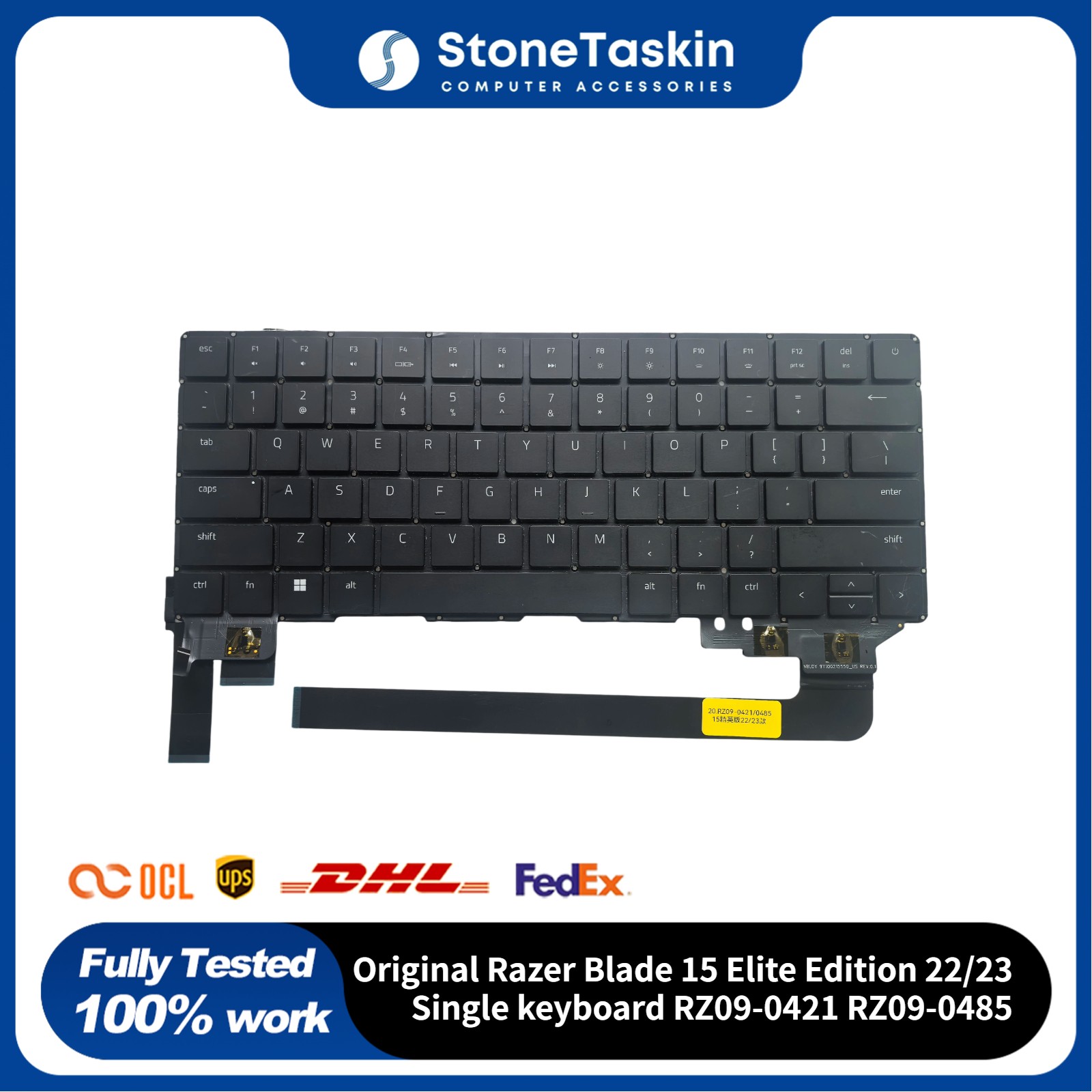 Original Razer Blade 15 Elite Edition 22/23 Single keyboard RZ09-0421 RZ09-0485