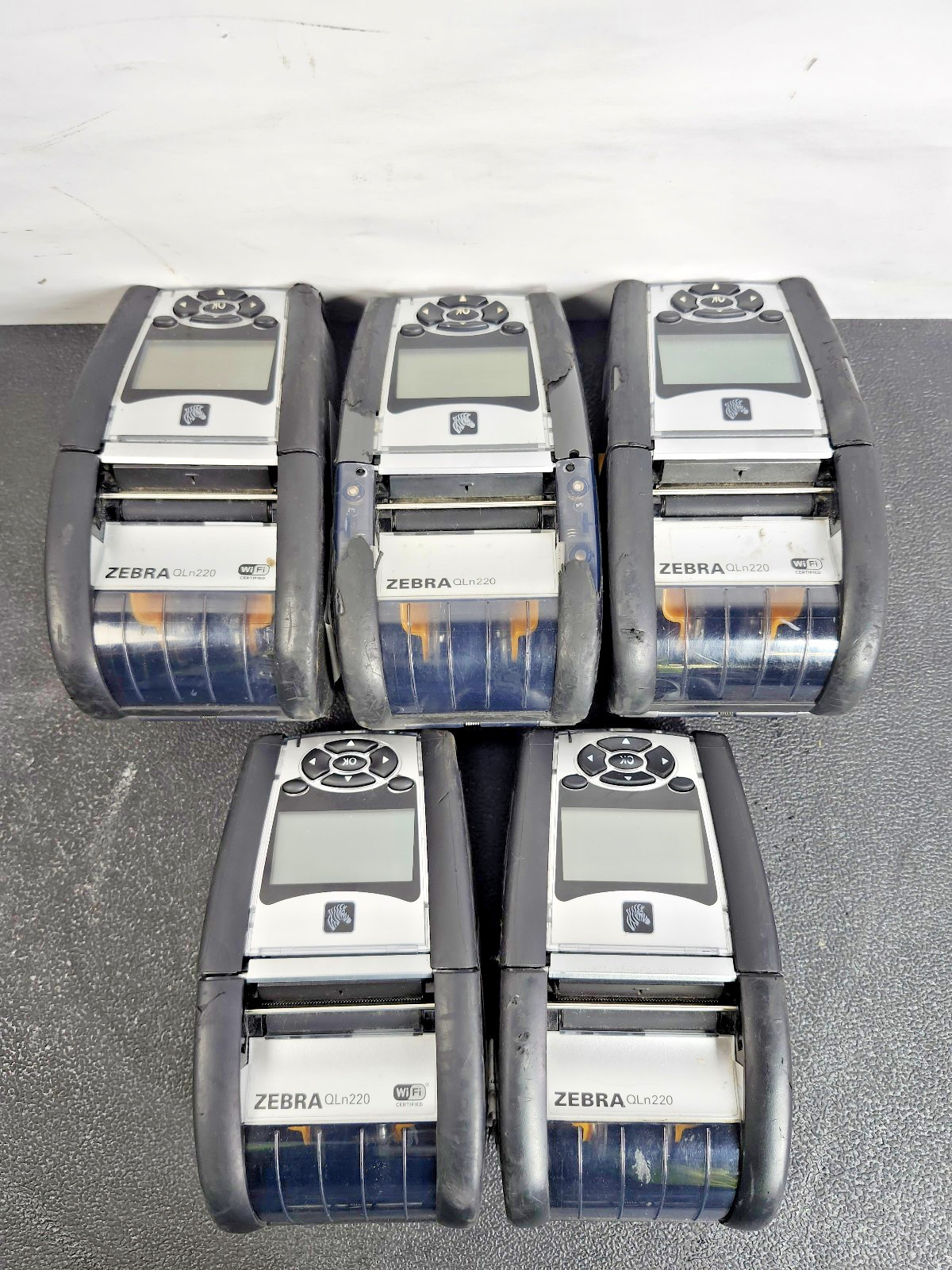 Lot of 5x Zebra QLN220 Mobile Bluetooth Printer No Battery No Power Adapter