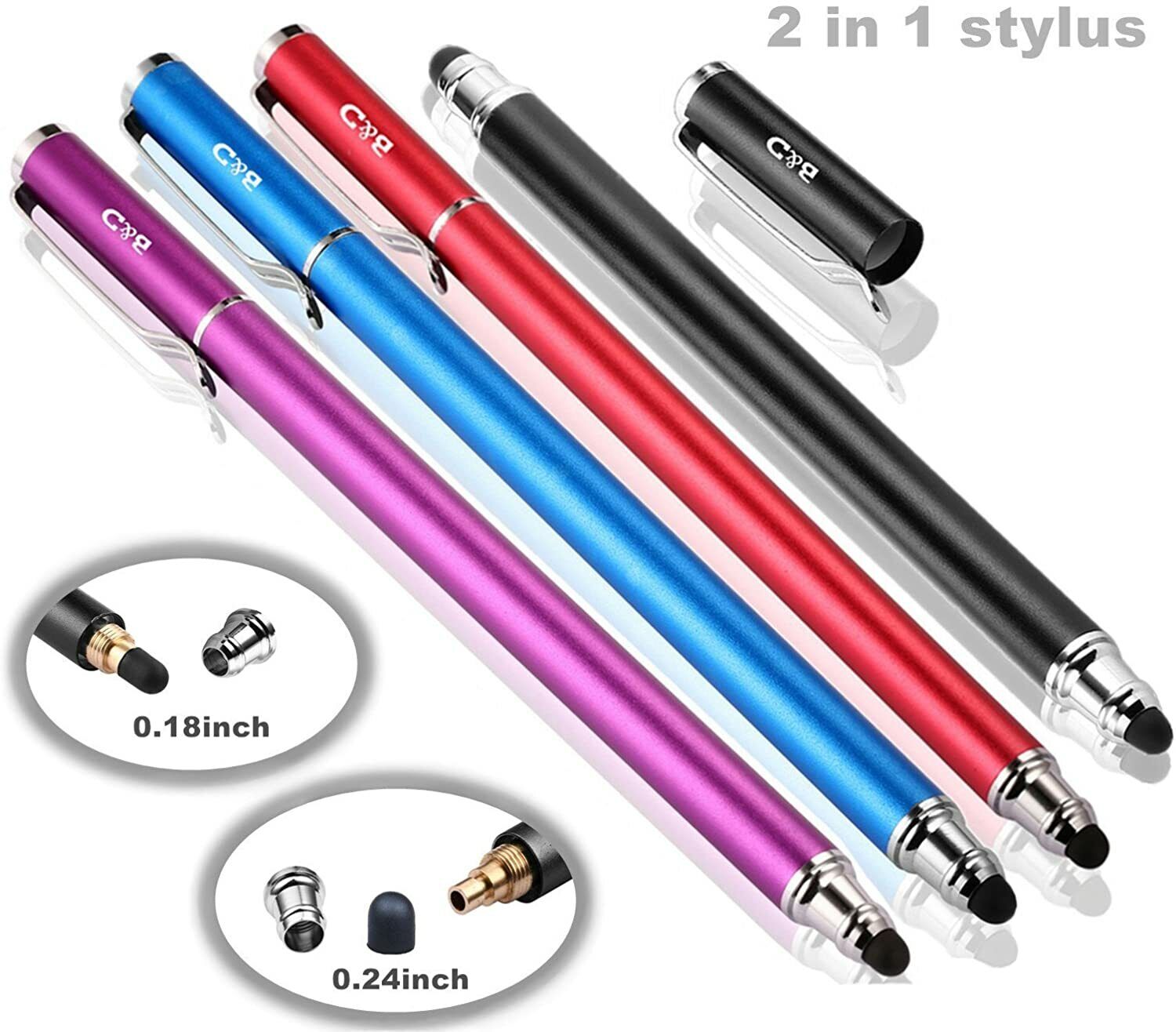 Bargains Depot (4Pcs [New Upgraded] 2-in-1 Universal Capacitive Stylus/styli