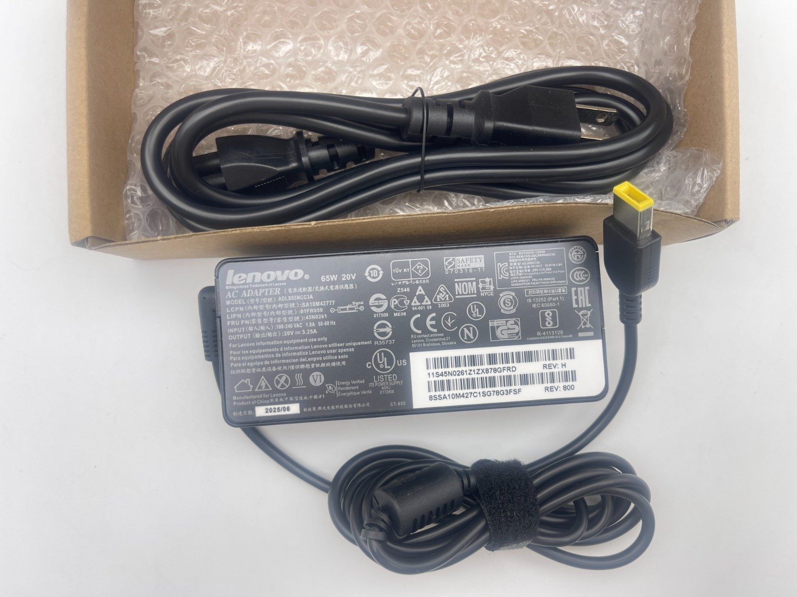 New Genuine 65W 20V Type-C Charger For Lenovo ThinkPad T450s T550 X240 X240S US