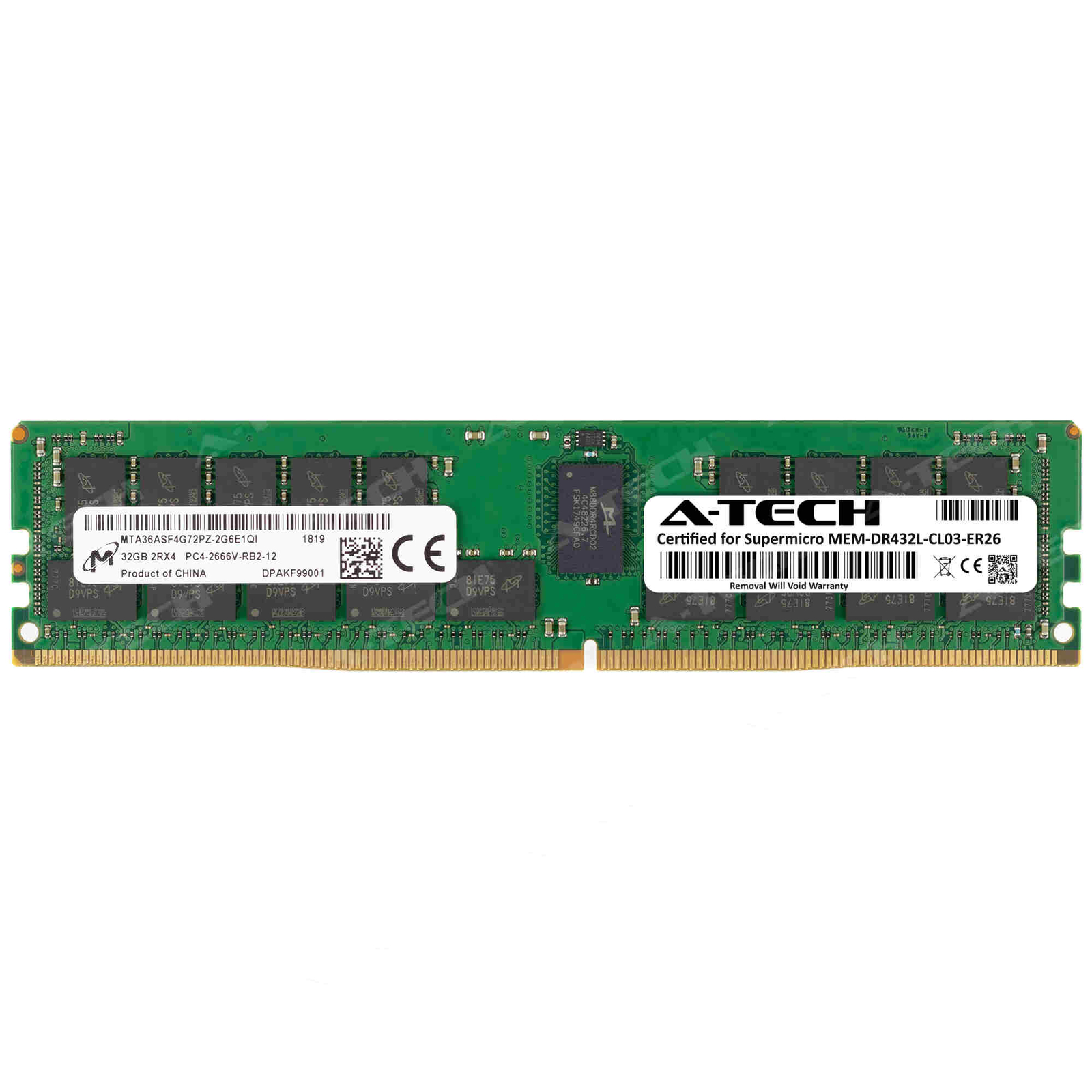 32GB PC4-21300 RDIMM Replacement for Supermicro MEM-DR432L-CL03-ER26 Memory RAM